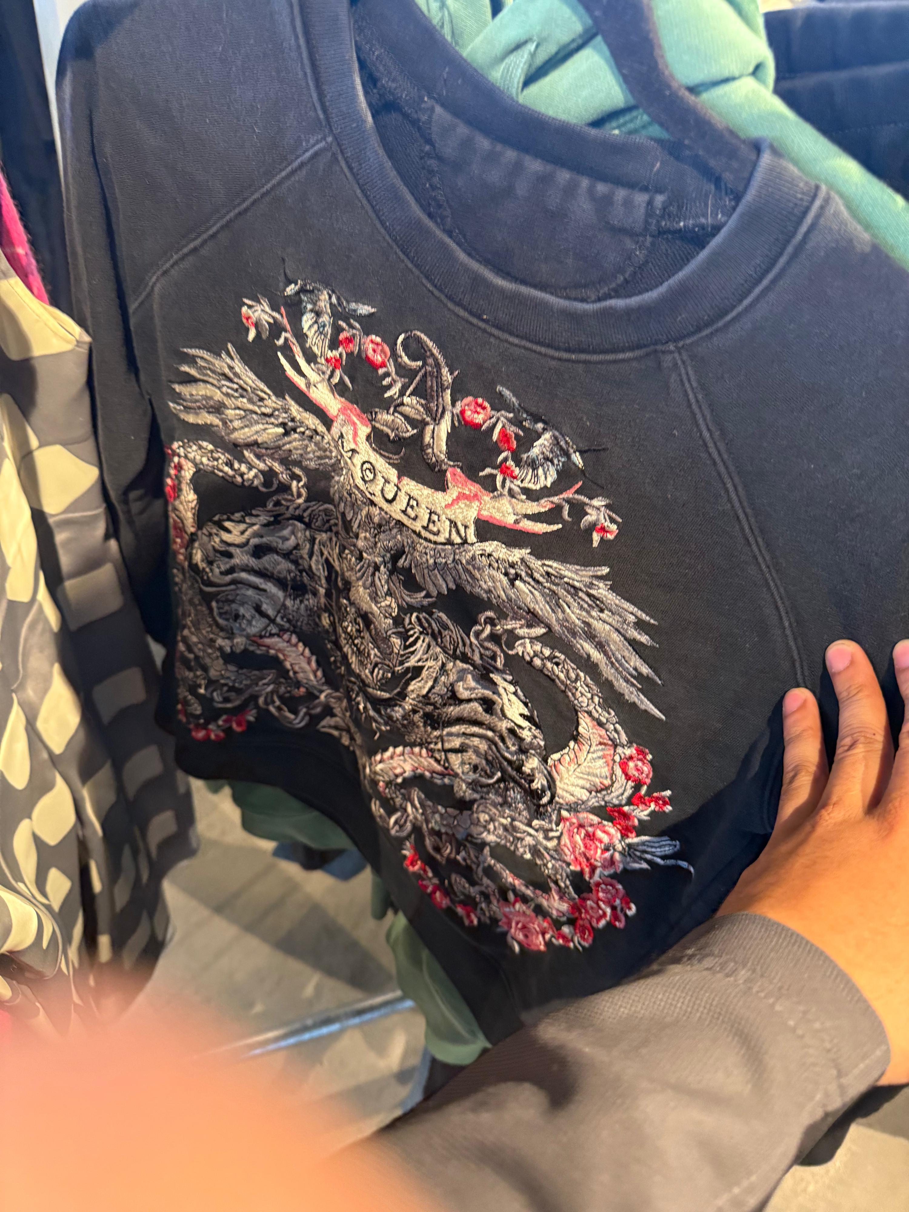 Alexander McQueen Embroidered Sweatshirt Black (Size 38)