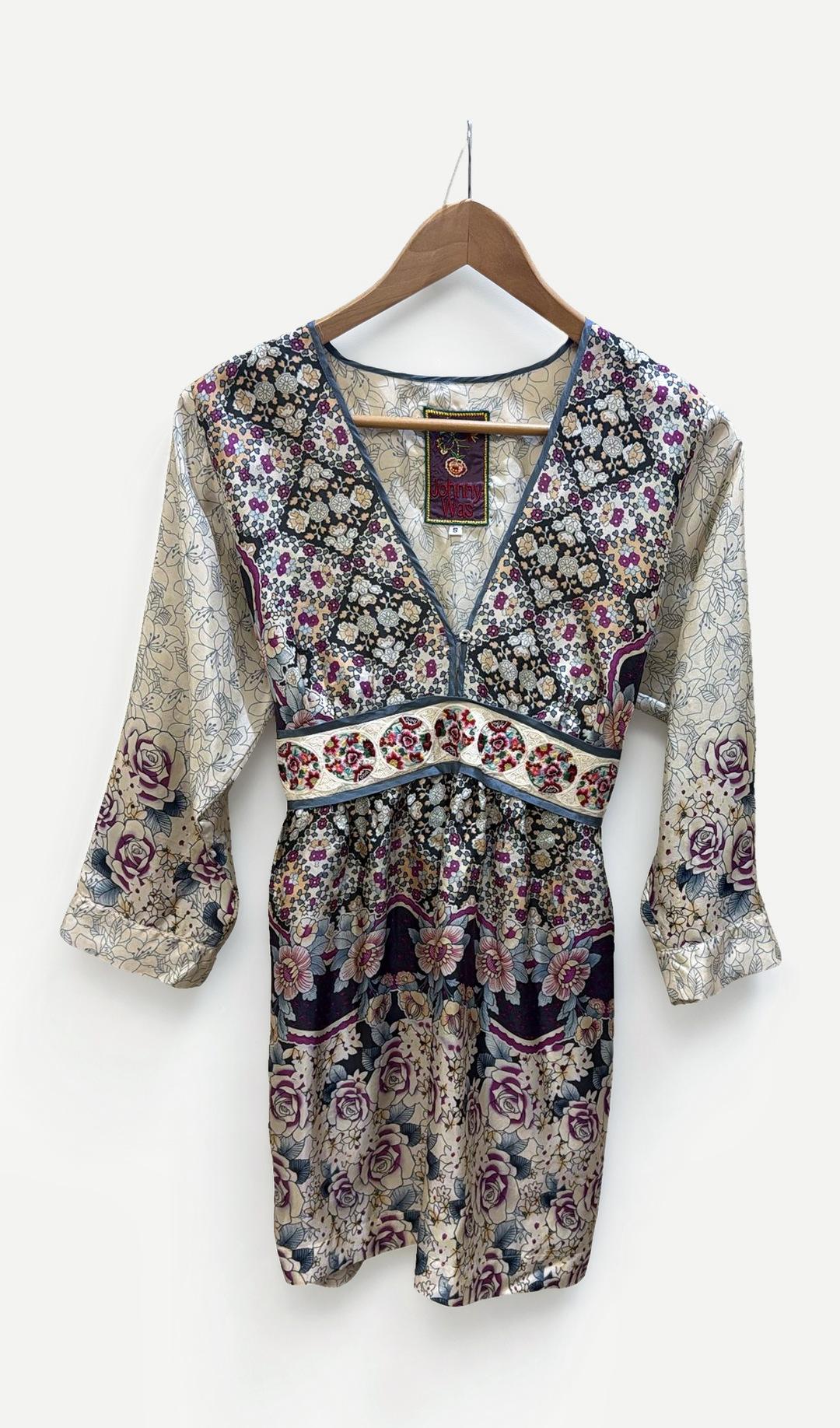Johnny Was Multicolour Floral Silk Blouse S