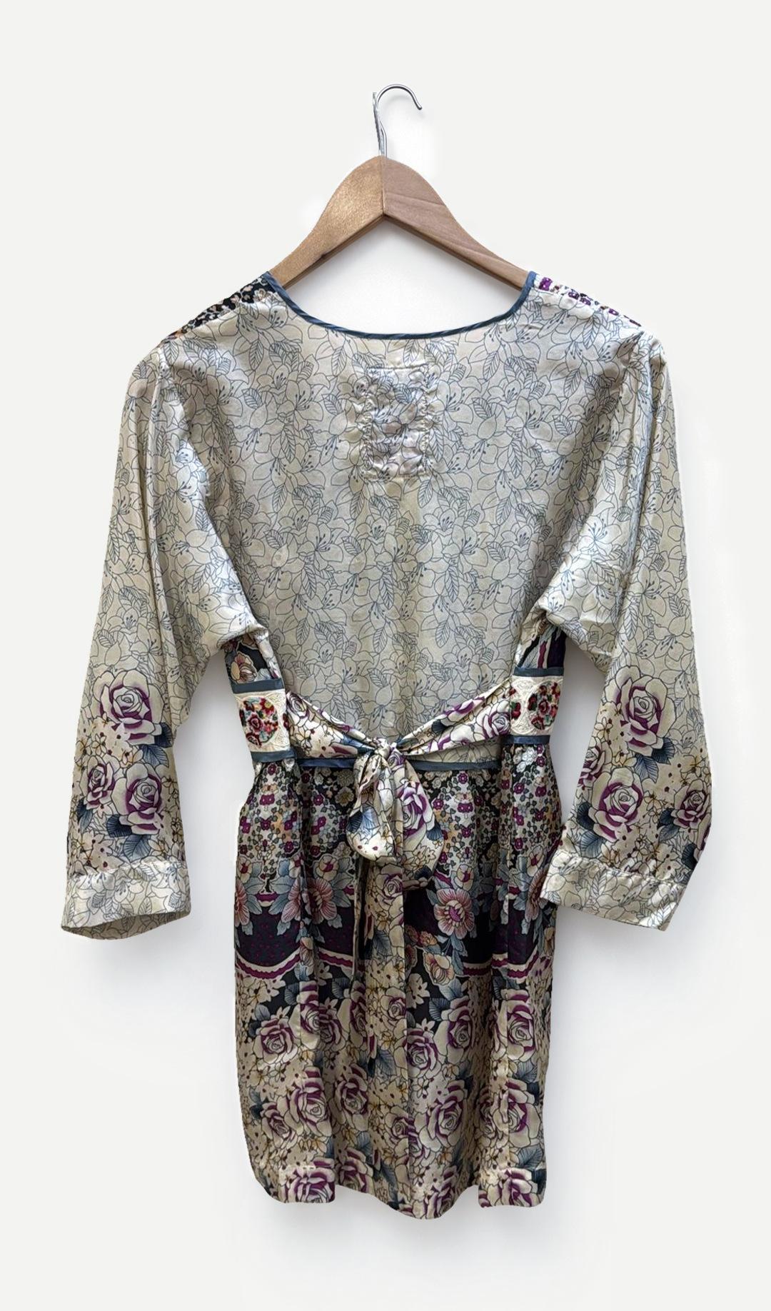 Johnny Was Multicolour Floral Silk Blouse S thumbnail 2