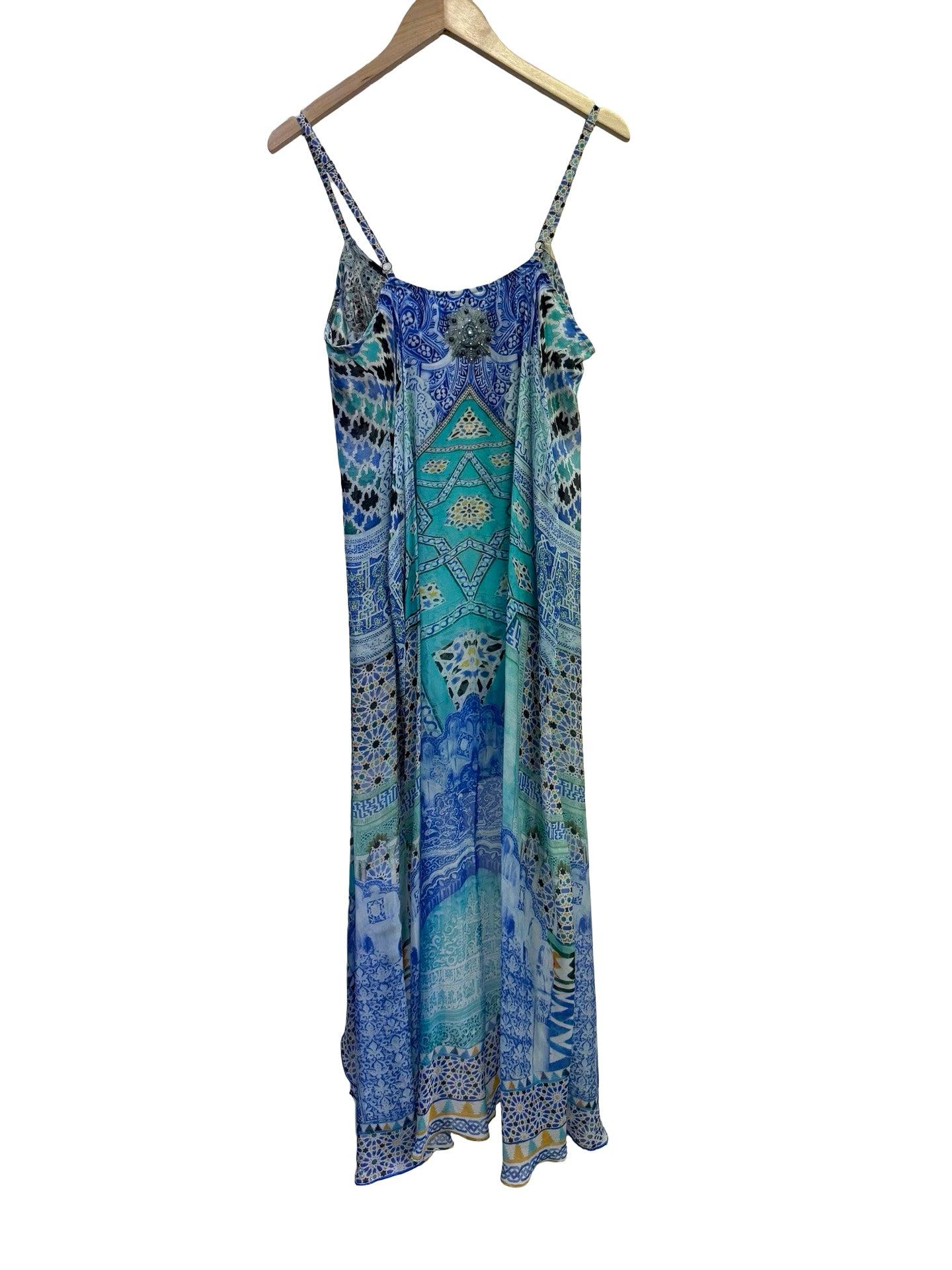 Camilla Blue Tied Front Silk Dress 1 thumbnail 2