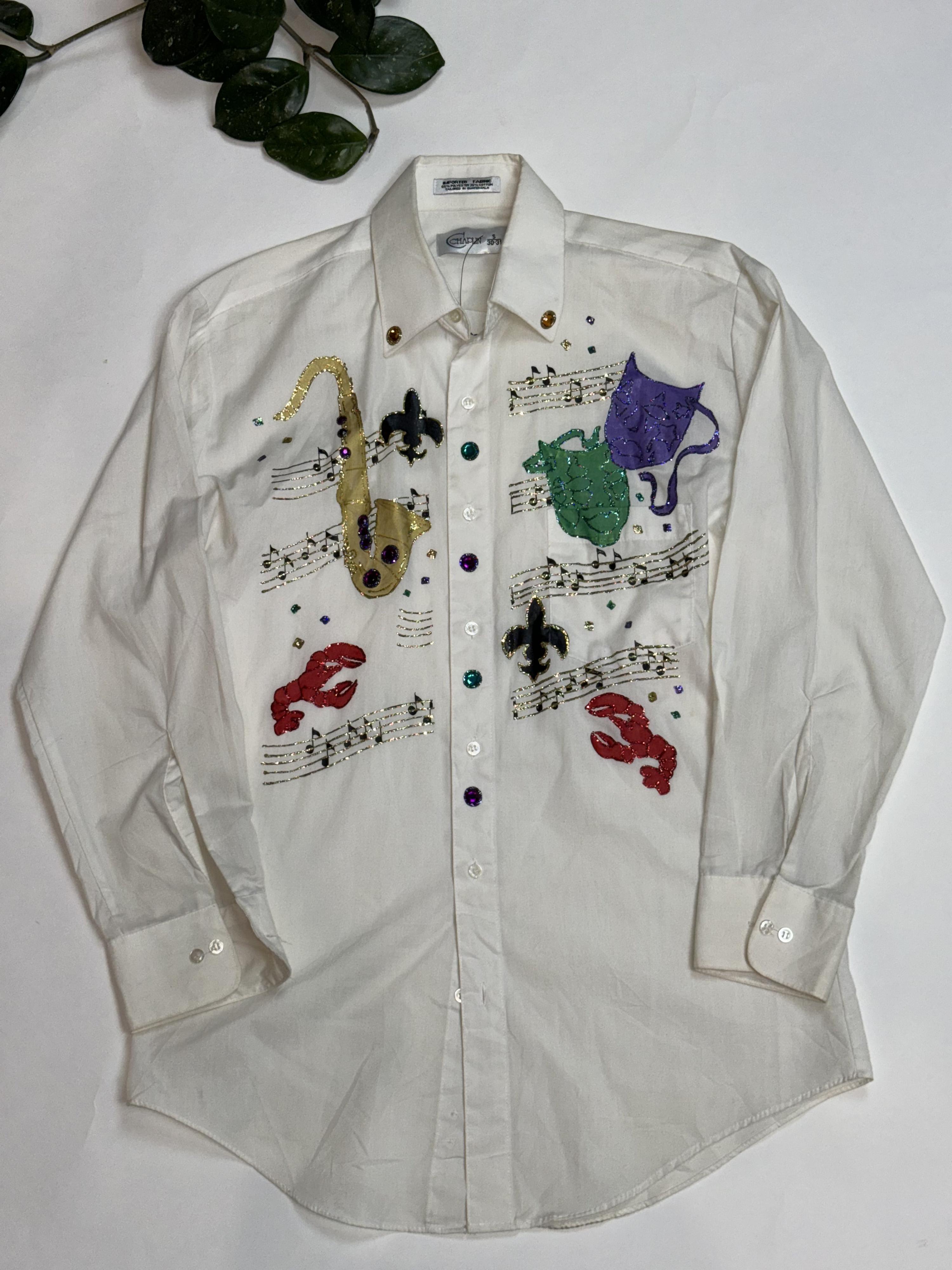 Chaplin Mardi Gras Embellished Shirt