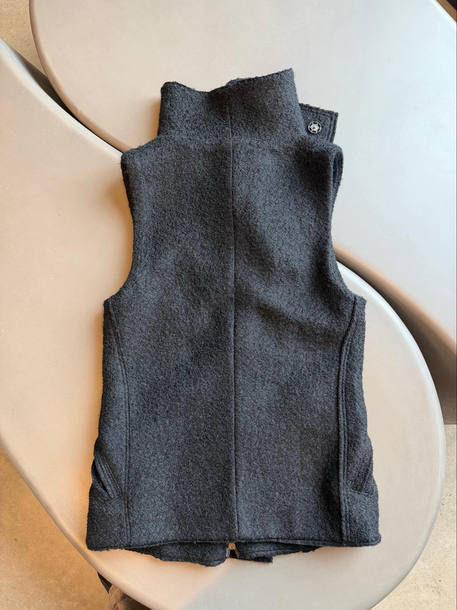 Initial High Neck Wool Blend Vest Dark Grey (Size 1) thumbnail 5