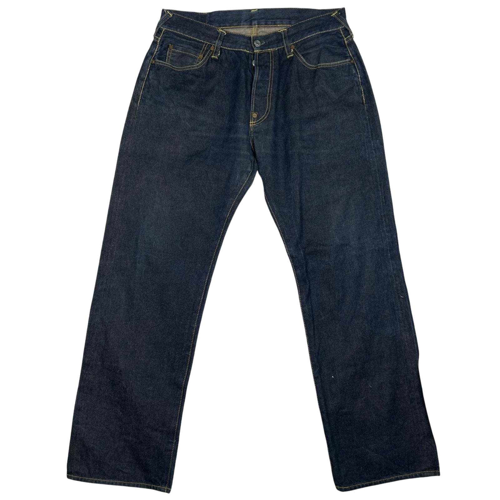 Vintage Evisu White Daicock Pocket Logo Selvedge Denim Jeans (Size 32") thumbnail 5