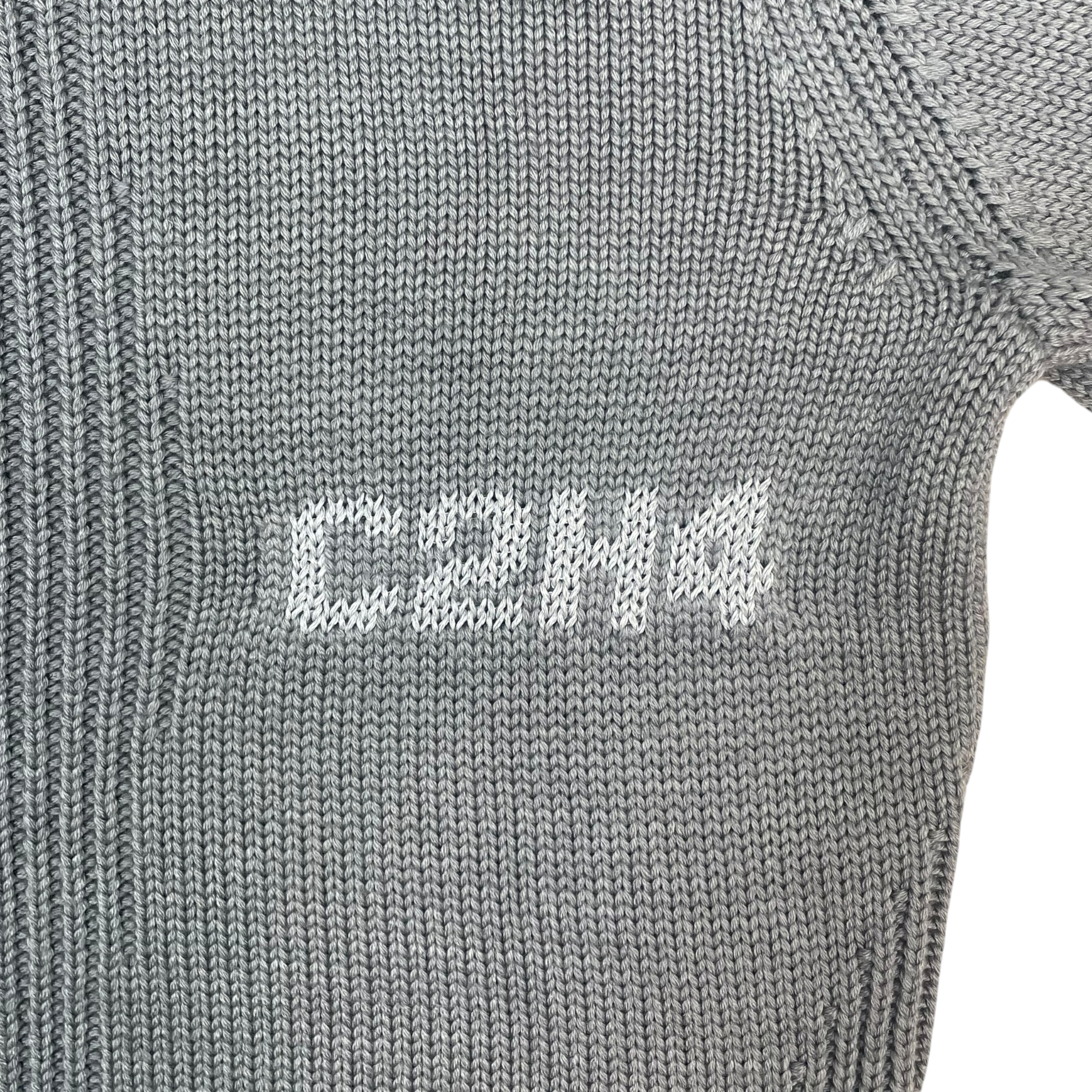 C2H4 Arc Sculpture Wool Blend Distressed Knit Sweatshirt Grey (Size M) thumbnail 4