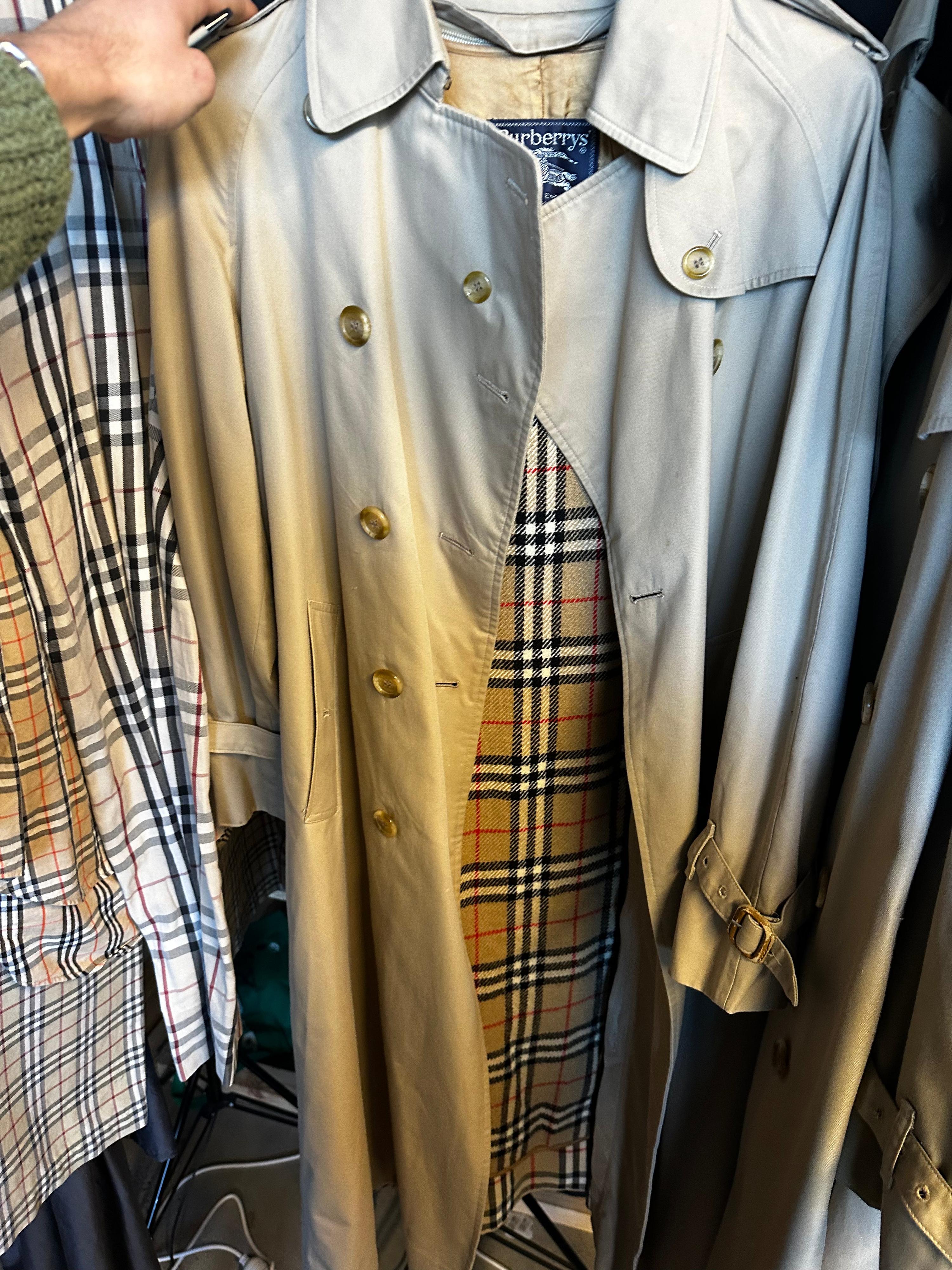 Burberry Vintage Womens Made In England Double-Breasted Trench Coat Beige (As Is) (Fits S-M Womens)
