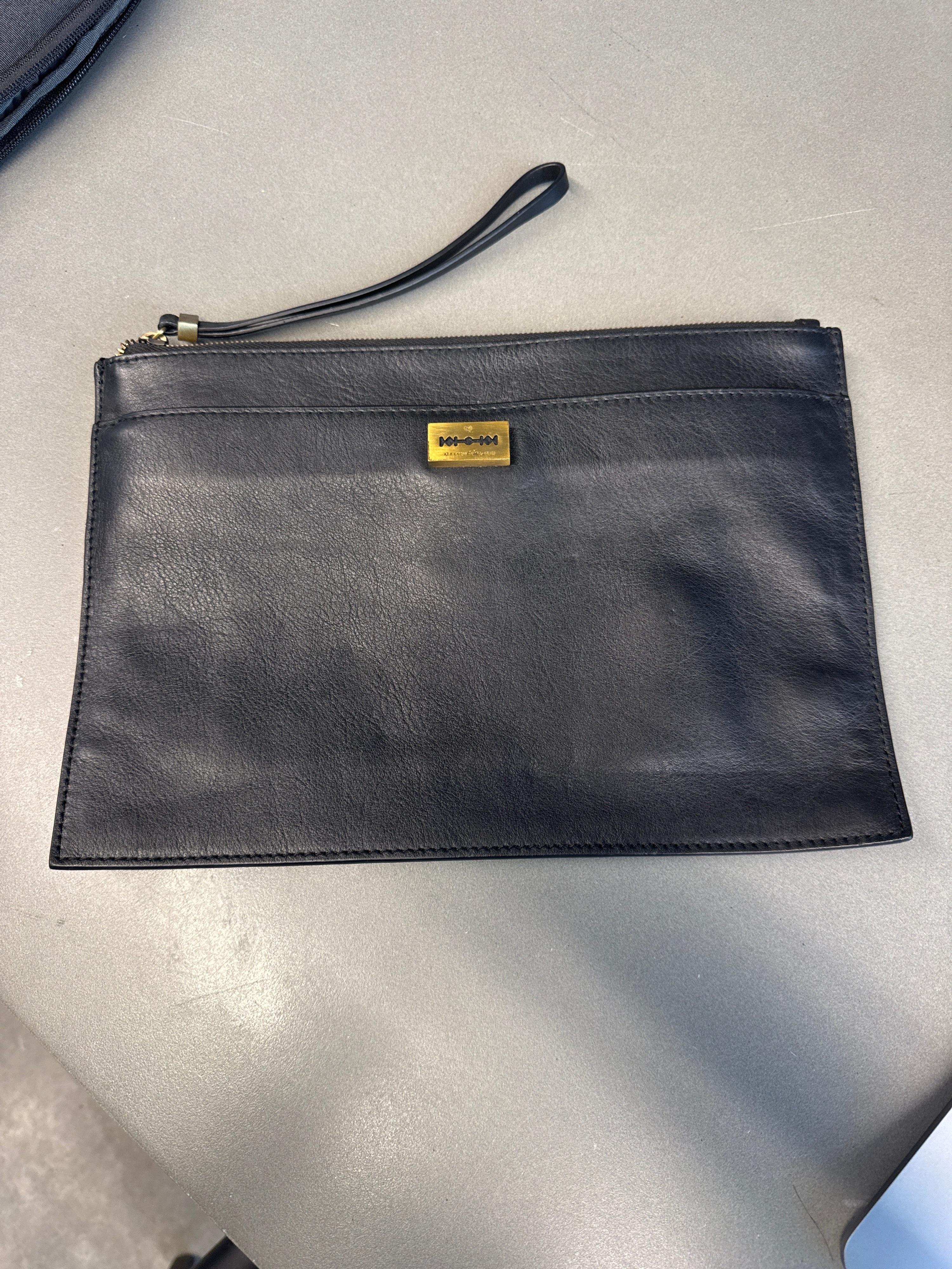 Alexander McQueen Black Leather Clutch