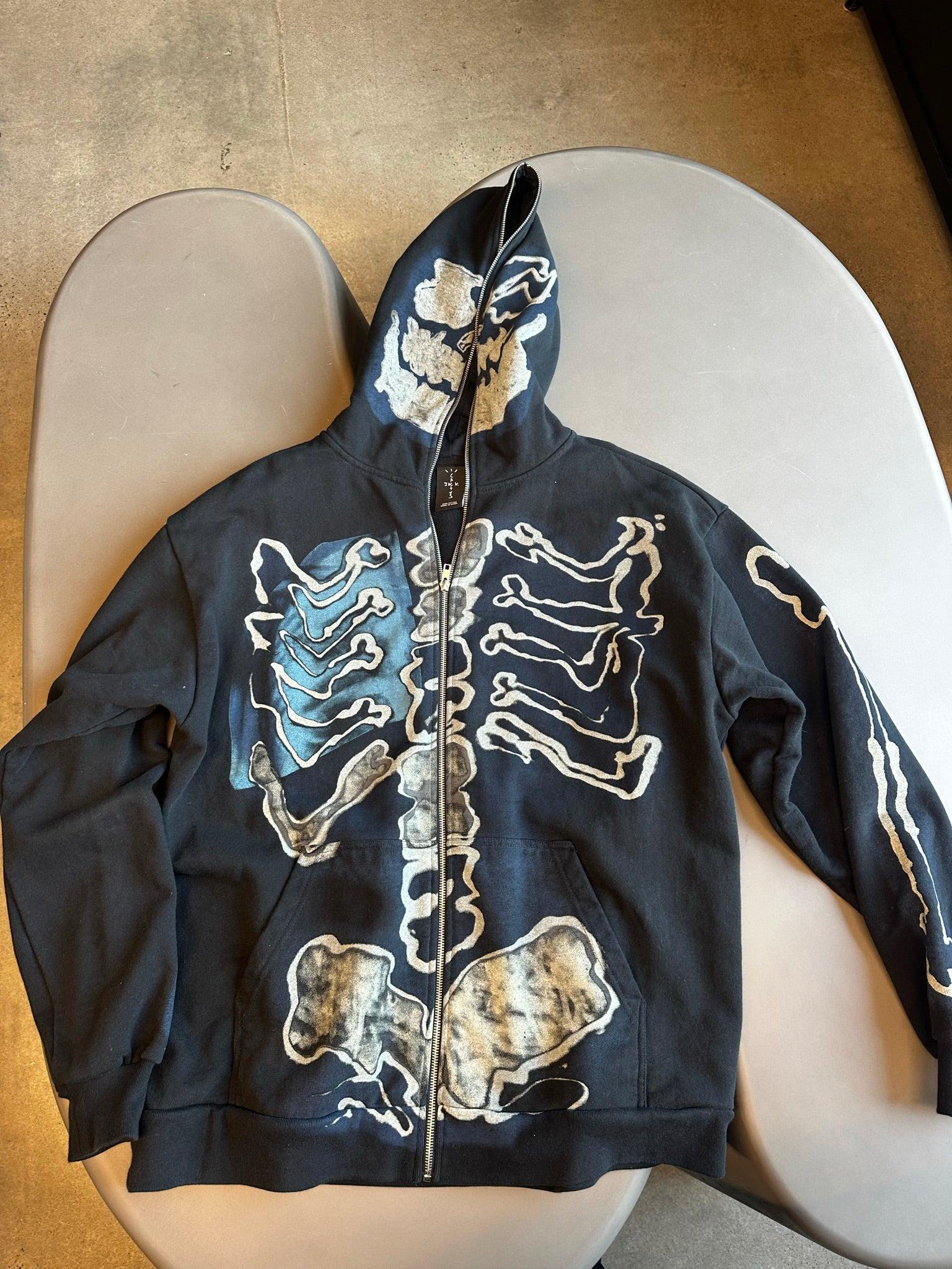 Cactus Jack SS21 Skeleton Full Zip Hoodie Black (Size XL)