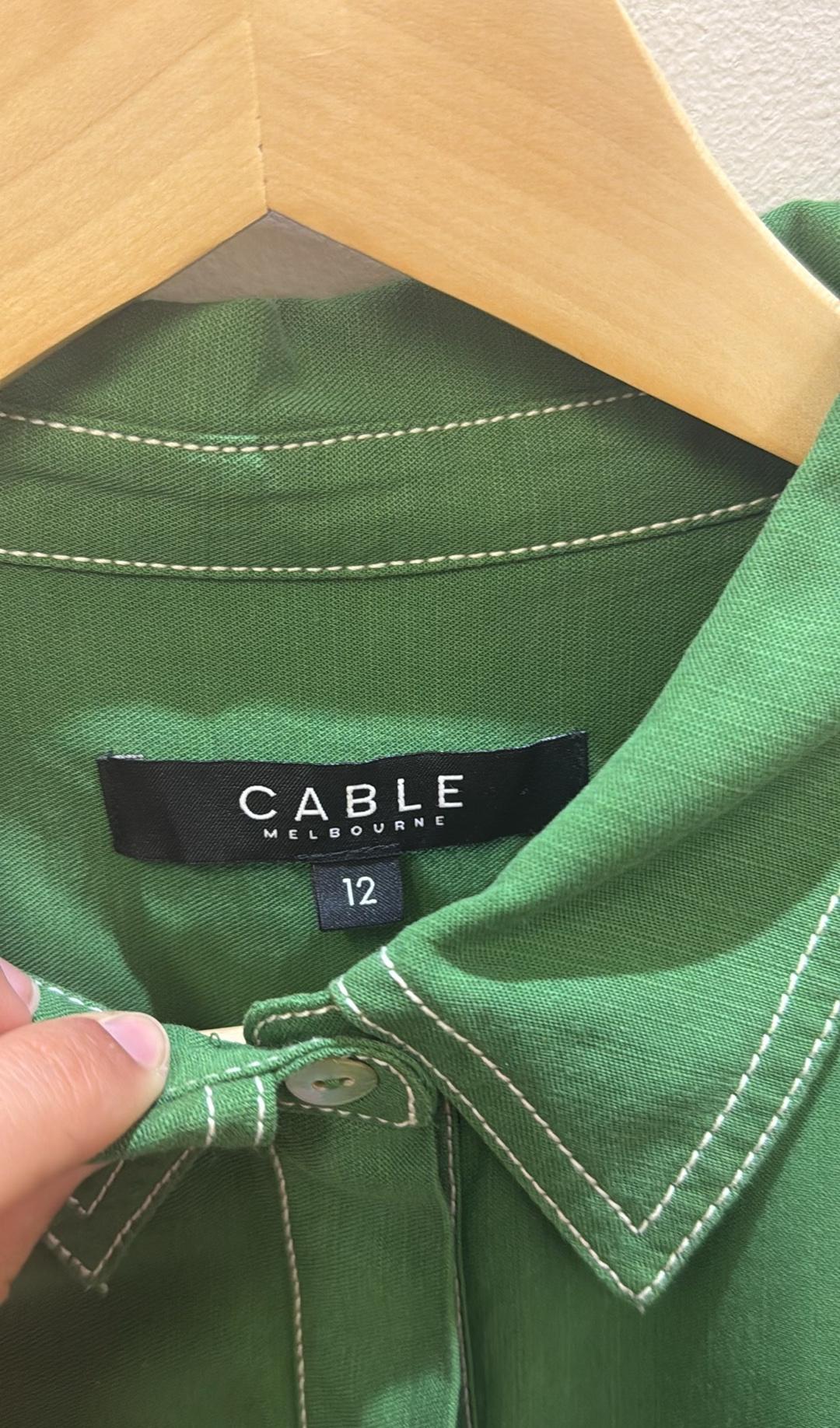 Cable Melbourne Green Belted Dress 12 thumbnail 2