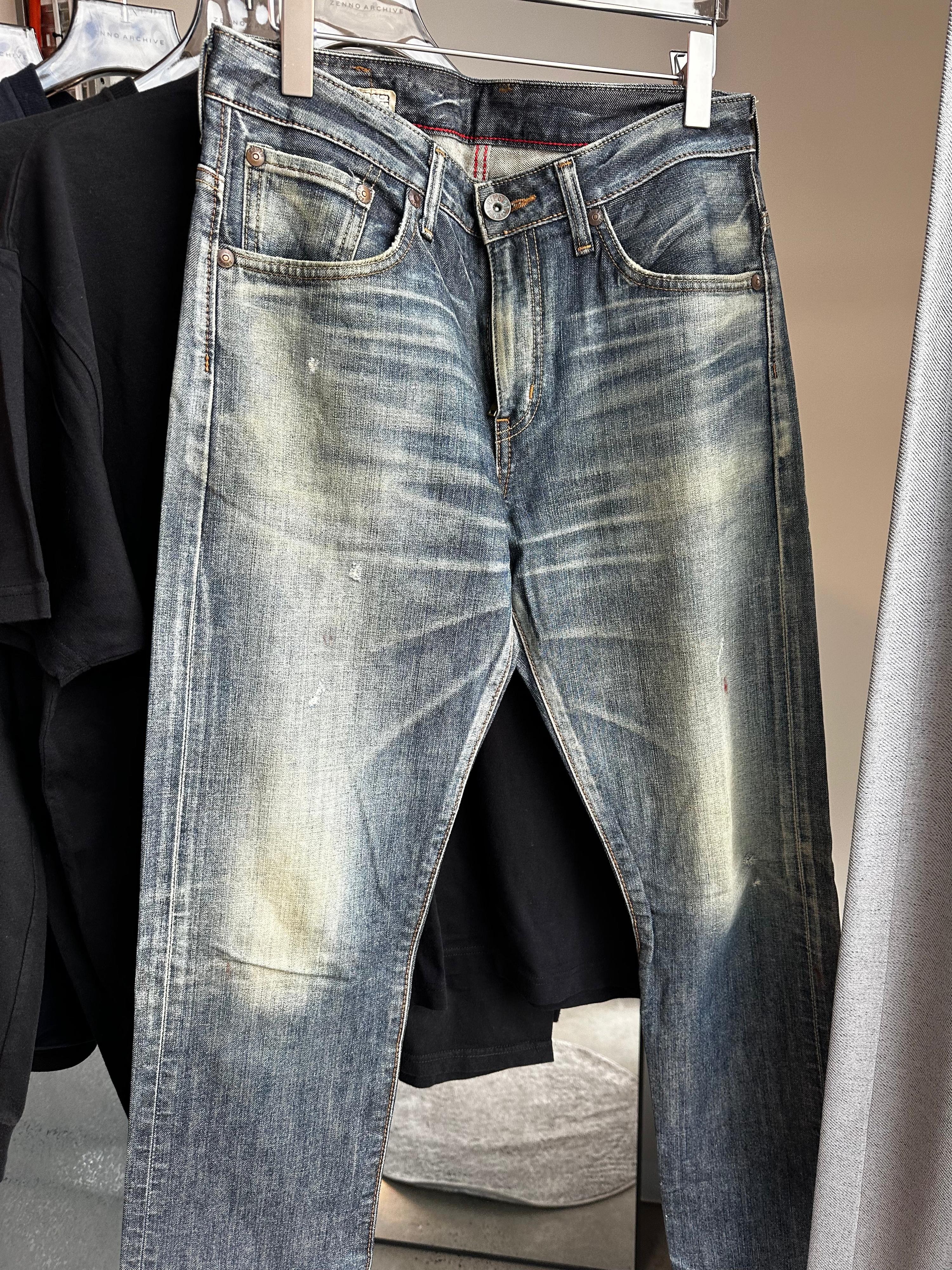 Edwin Distressed Slim Fit Jeans Washed Blue (Size 30”)
