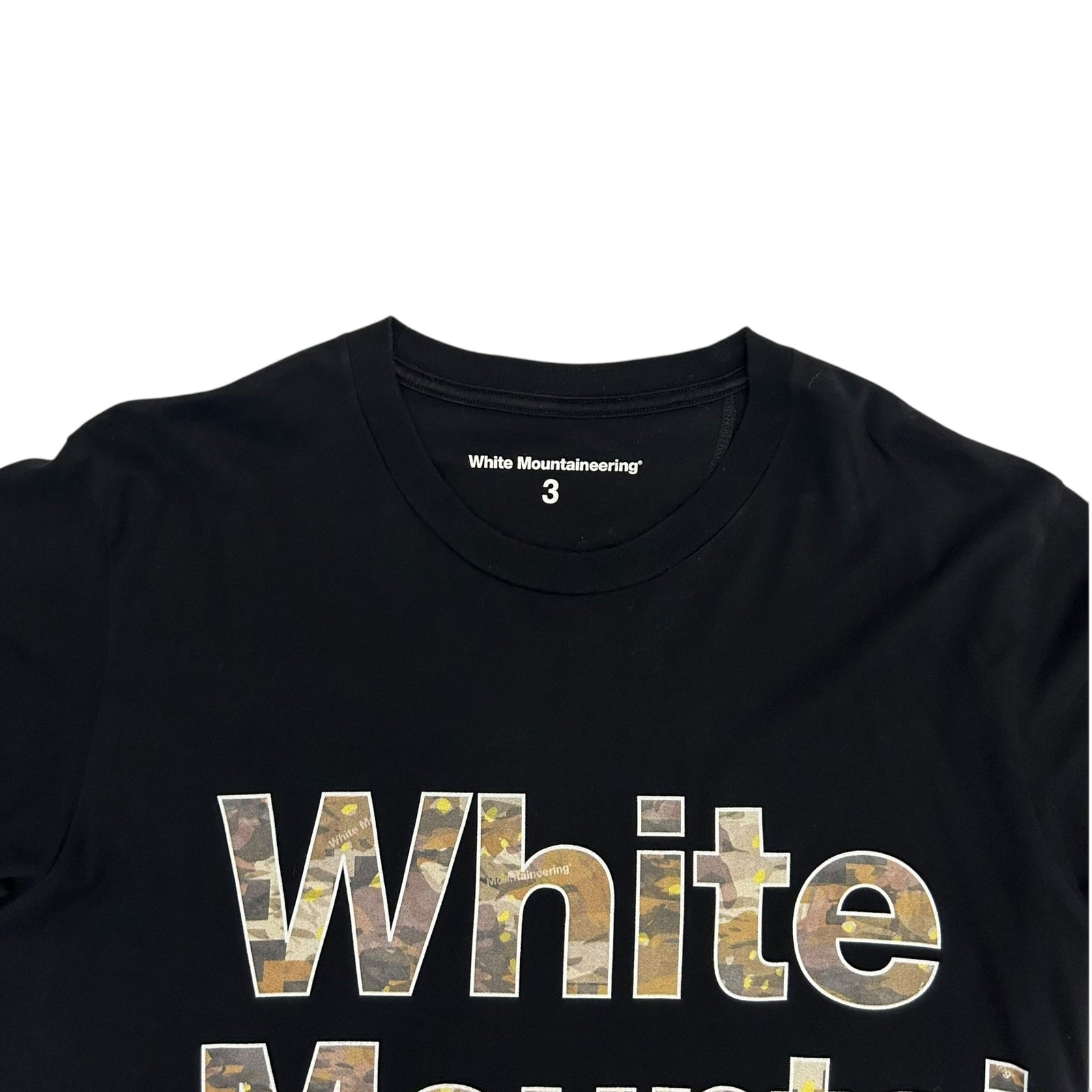 White Mountaineering Spell Out T-Shirt Black/Camo (Fits M-L) thumbnail 4