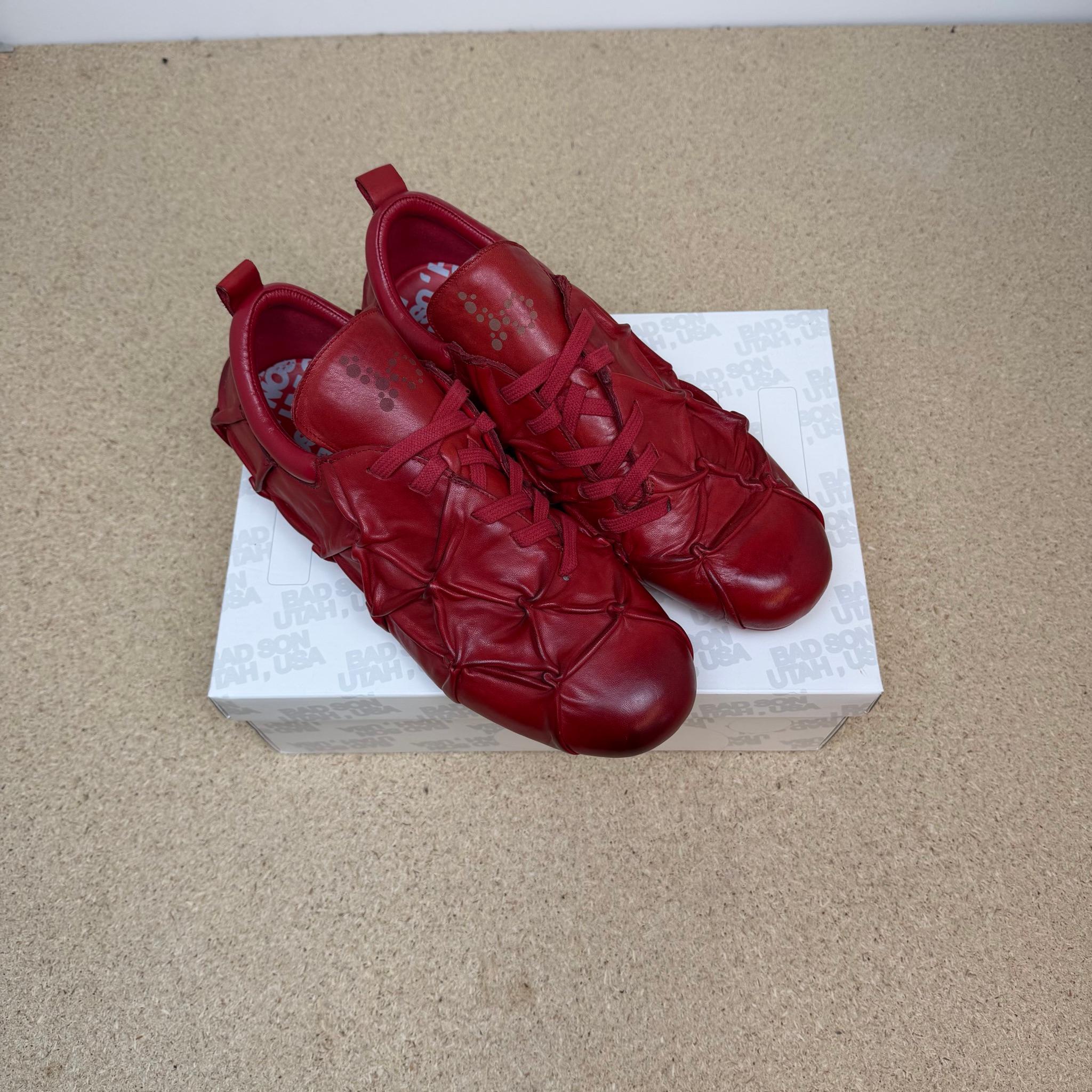 Bad Son Blood Cell Pinch Low Leather Sneakers Red (Size EU45/US12)