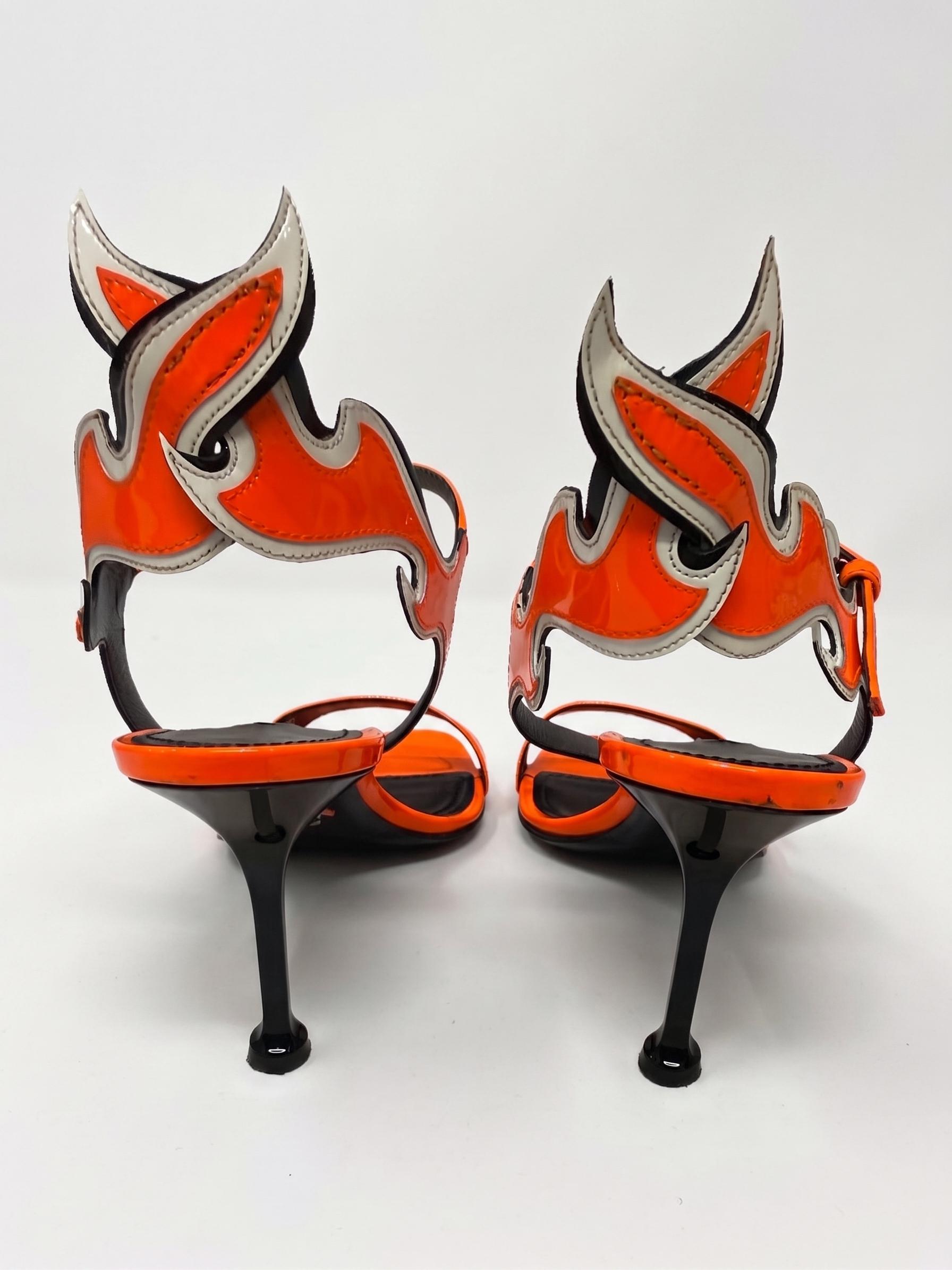 Prada Neon Orange Flame Sandal 38 thumbnail 3