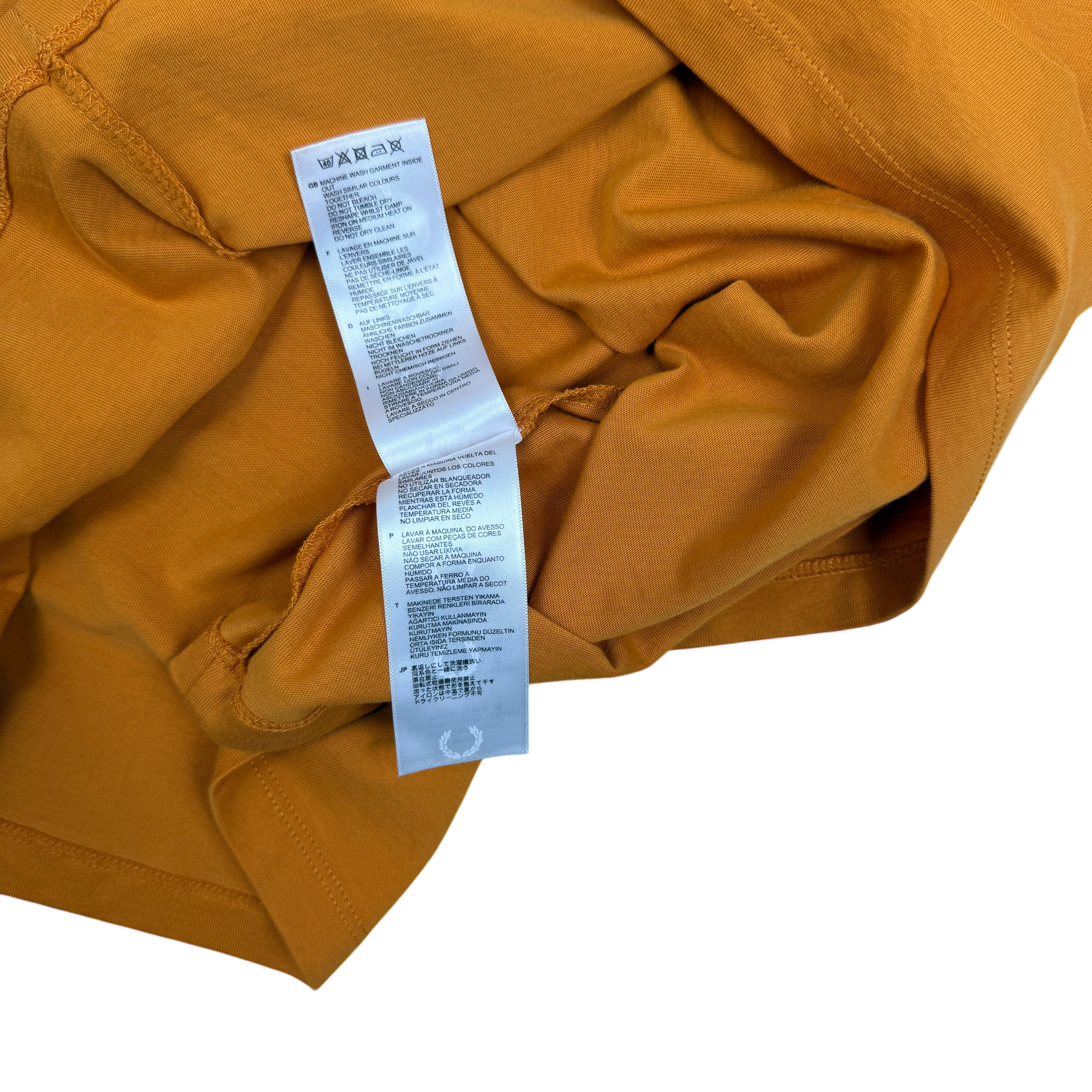 Fred Perry x Raf Simons Tape Detail T-Shirt Golden Orange (Fits M-L) thumbnail 6
