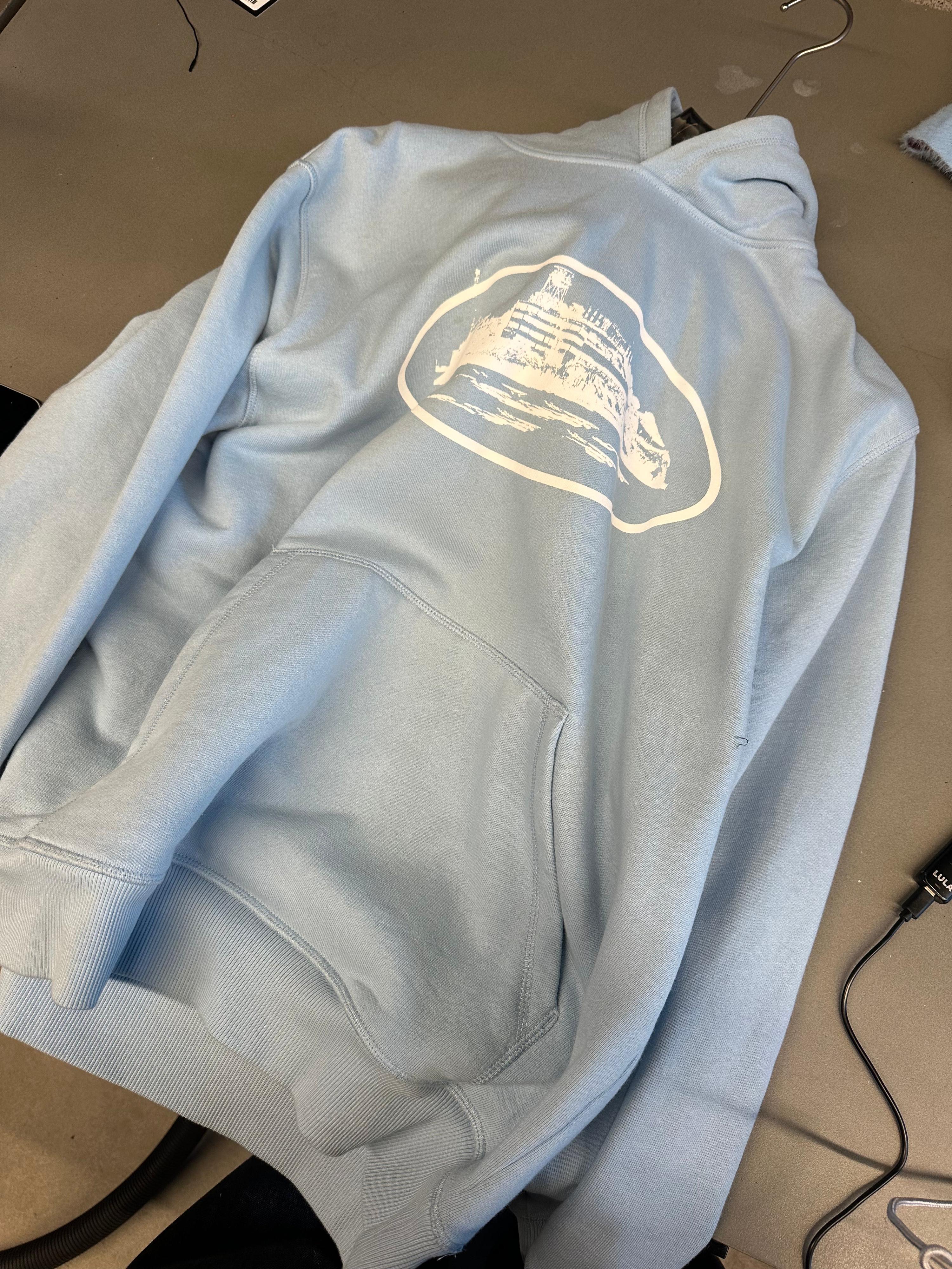 Corteiz Alcatraz Hoodie Baby Blue (Size L)