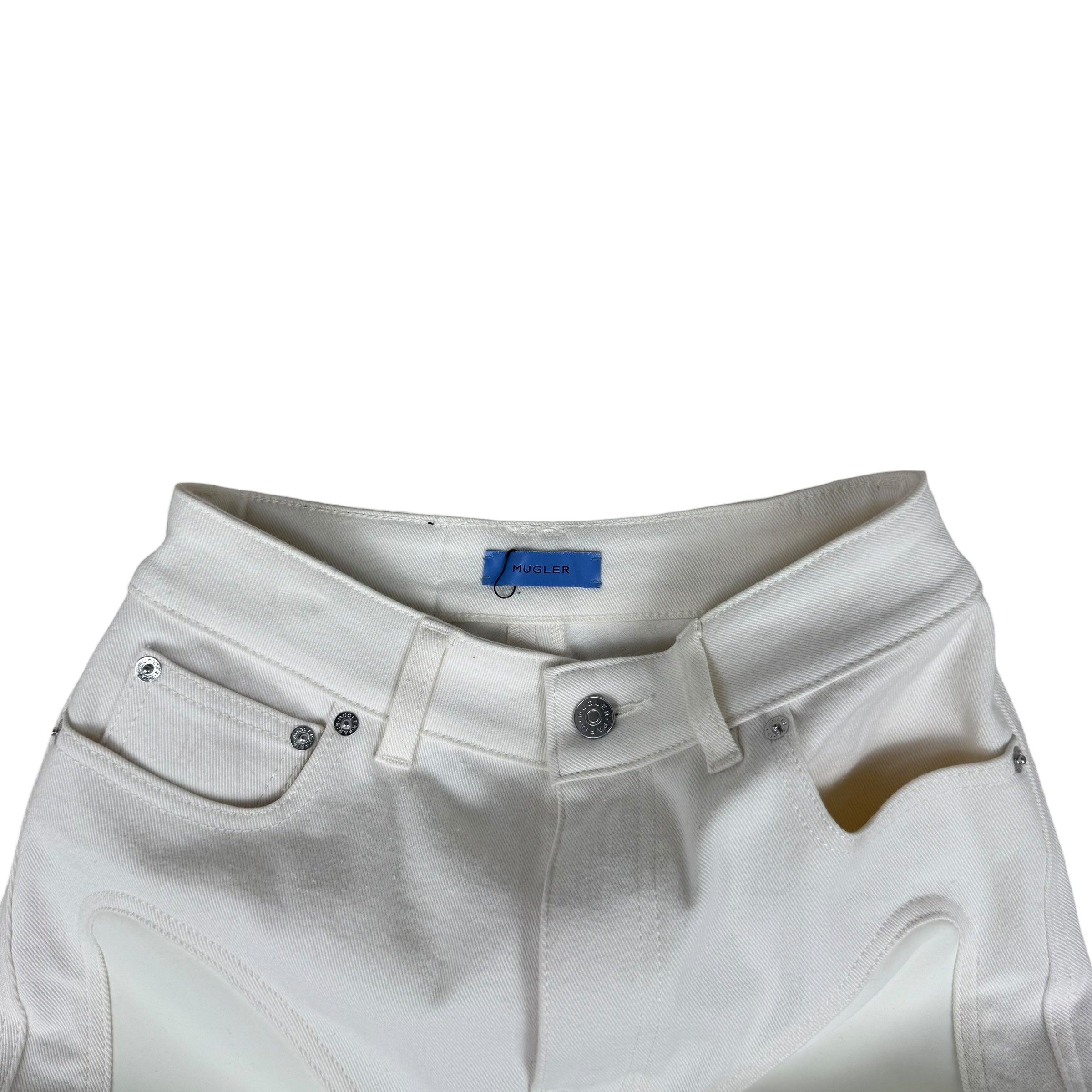 Mugler Spiral Split Skinny Jeans White  (Size 38) thumbnail 3
