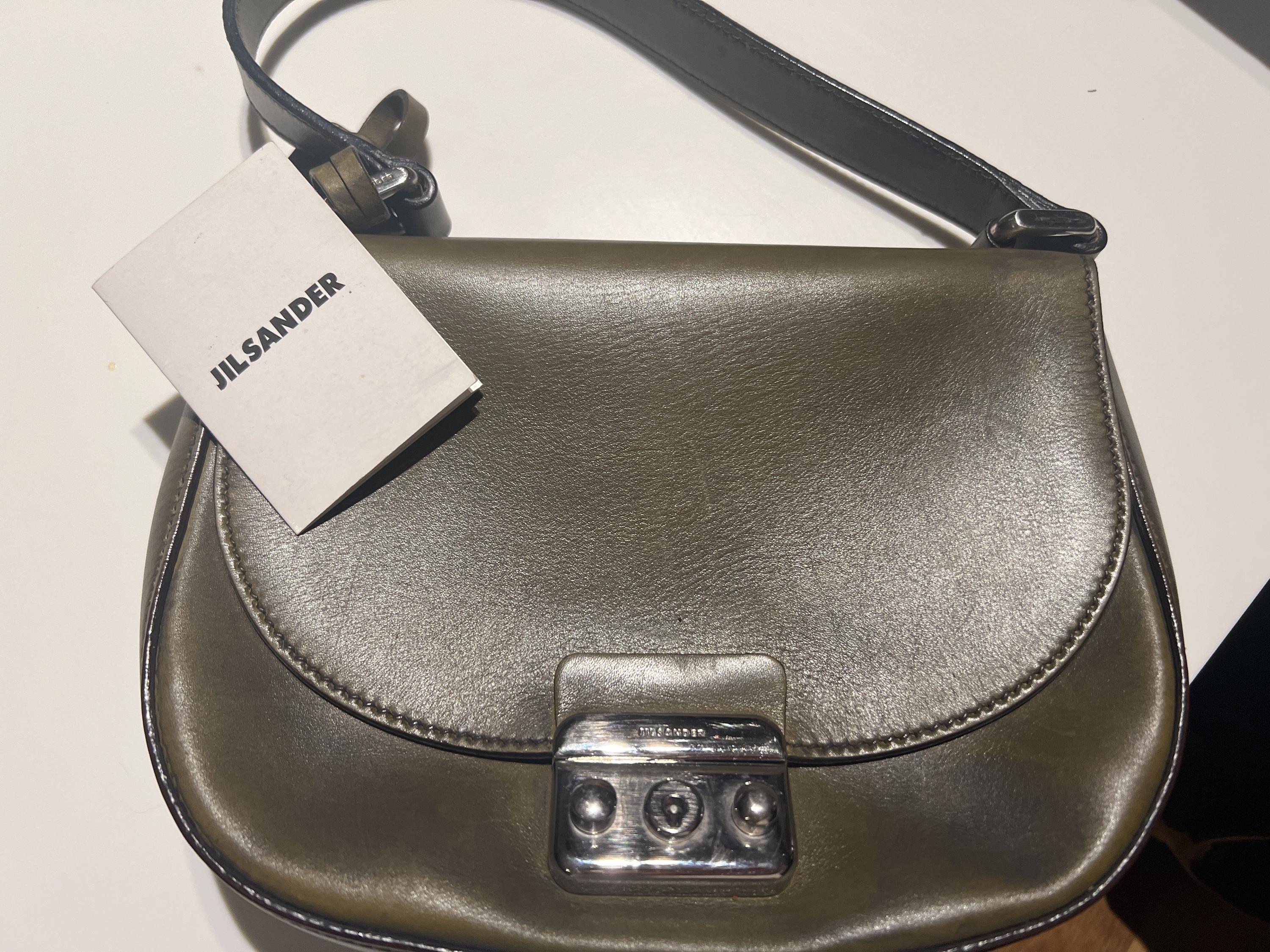 Jil Sander Khaki Saddle Handbag