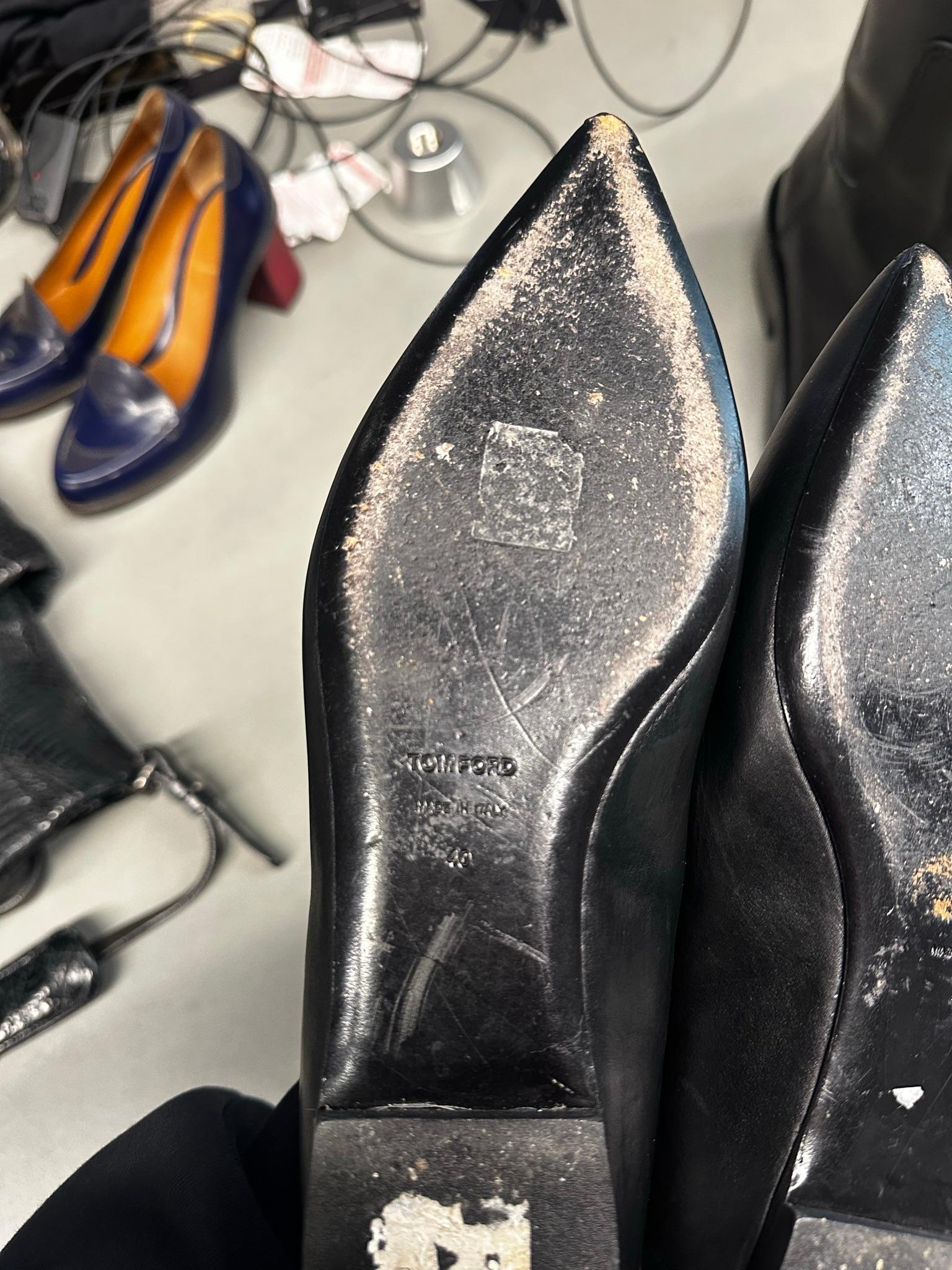 Tom Ford Zipper Detail Pointed Toe Flats Black (Size EU40) thumbnail 3