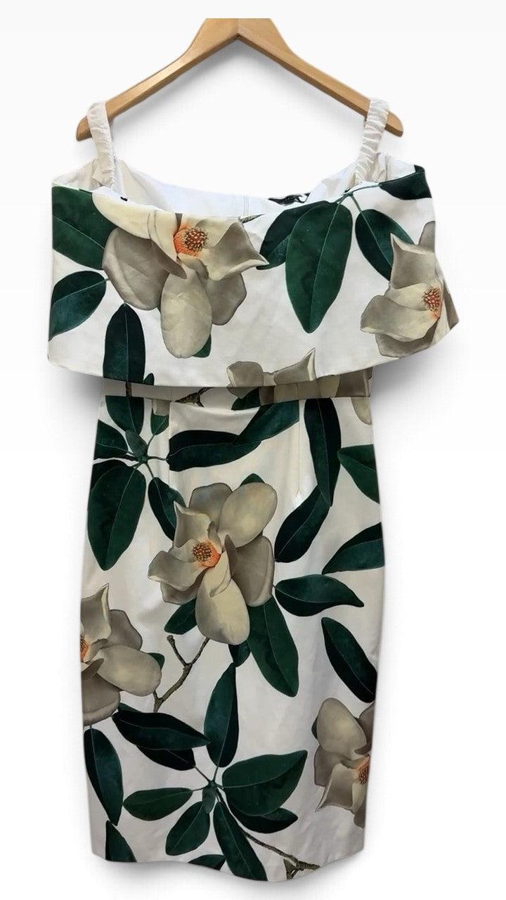 Jayson Brunsdon Black Label Green Floral Off The Shoulder Dress 12 thumbnail 2