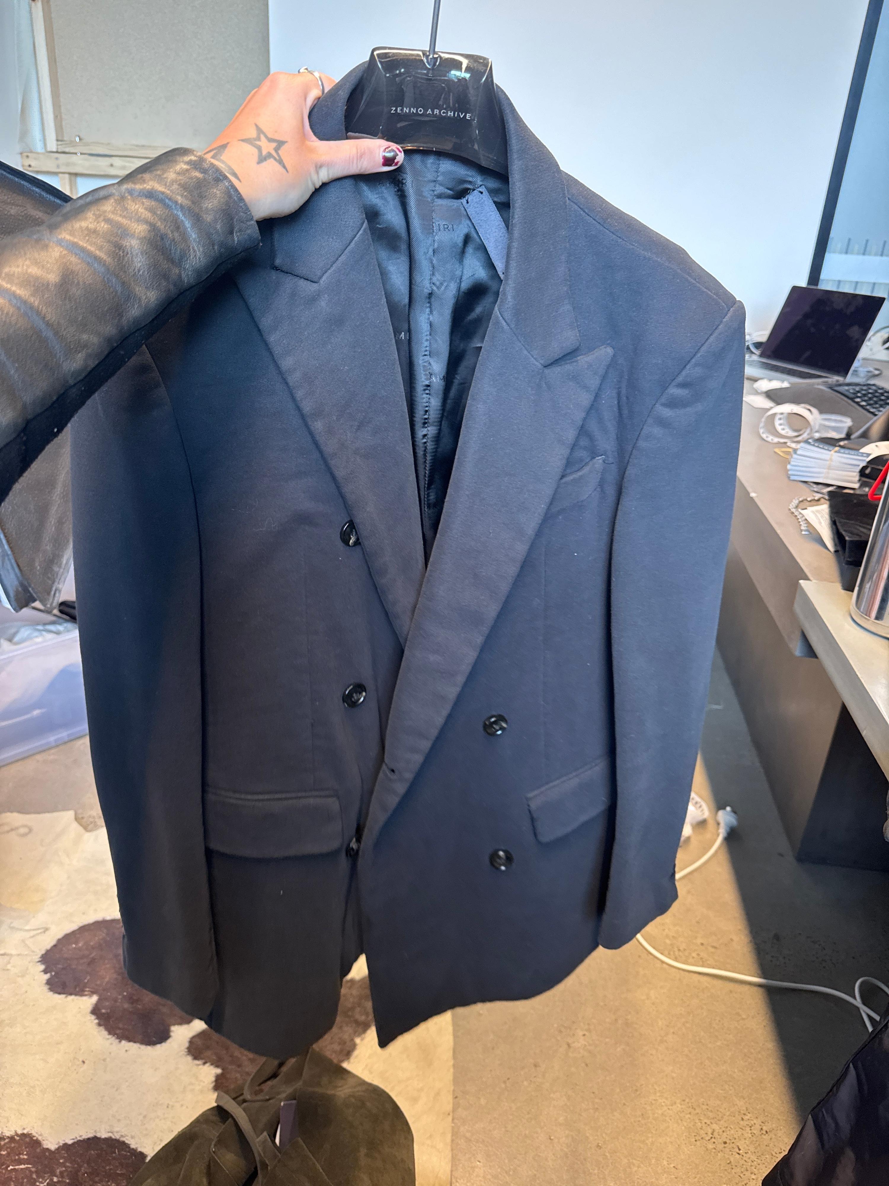 Amiri Double-Breasted Soft Cotton Blazer Black (Size M)