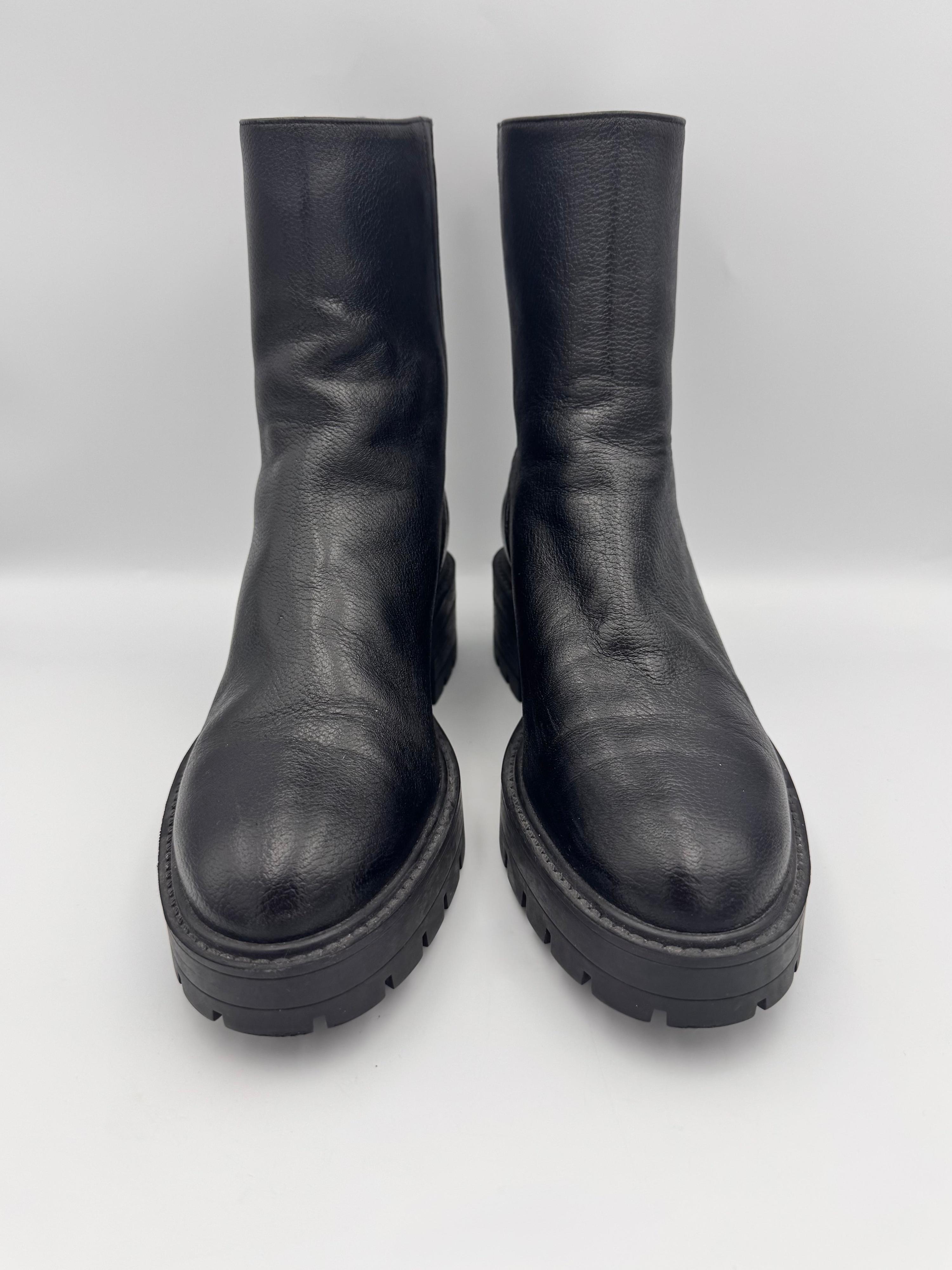 AQUAZZURA Black Chunky Boots Size 38 thumbnail 2