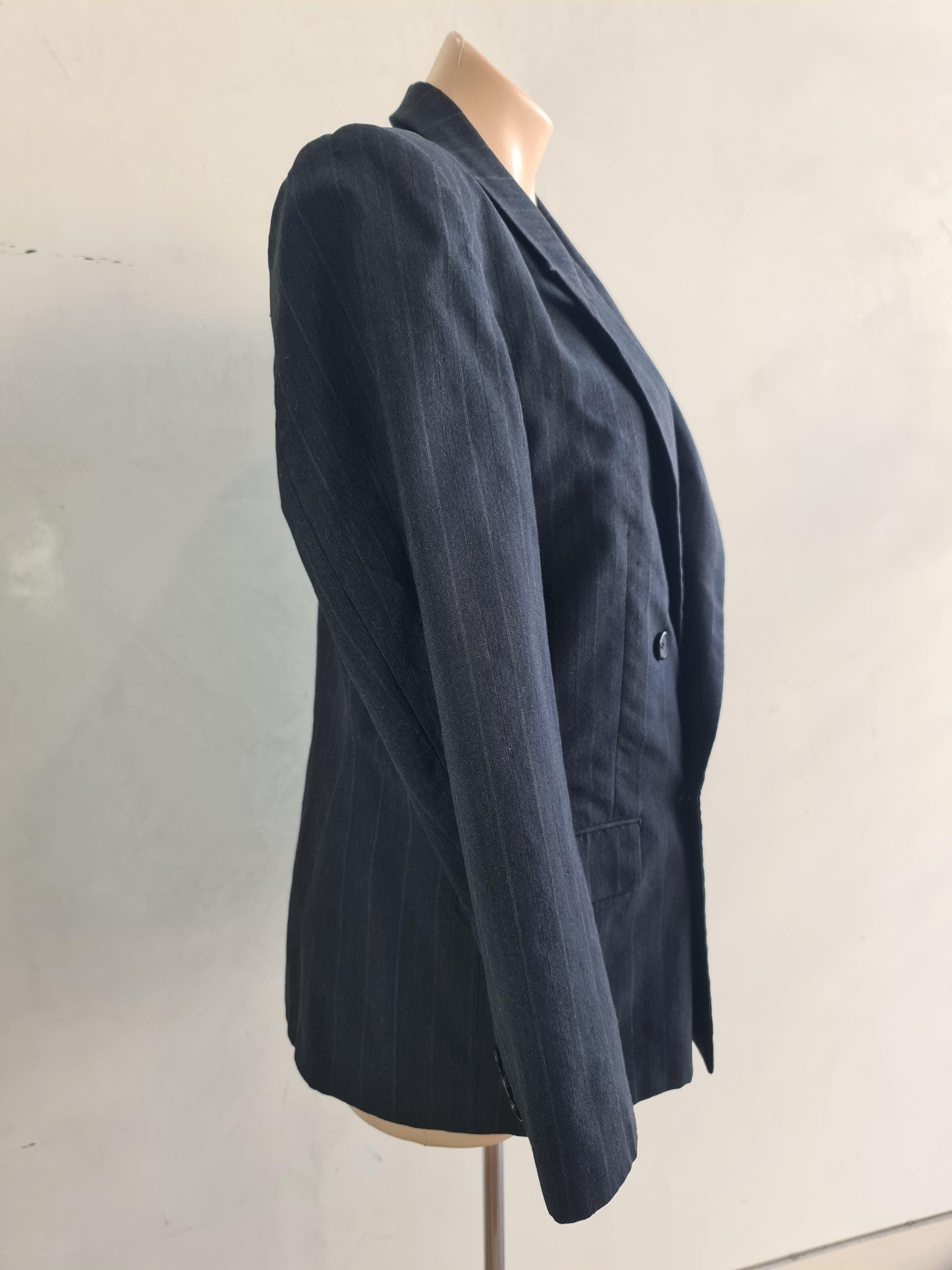 Vintage Caesar Dark Grey pinstripe Blazer - size L thumbnail 5
