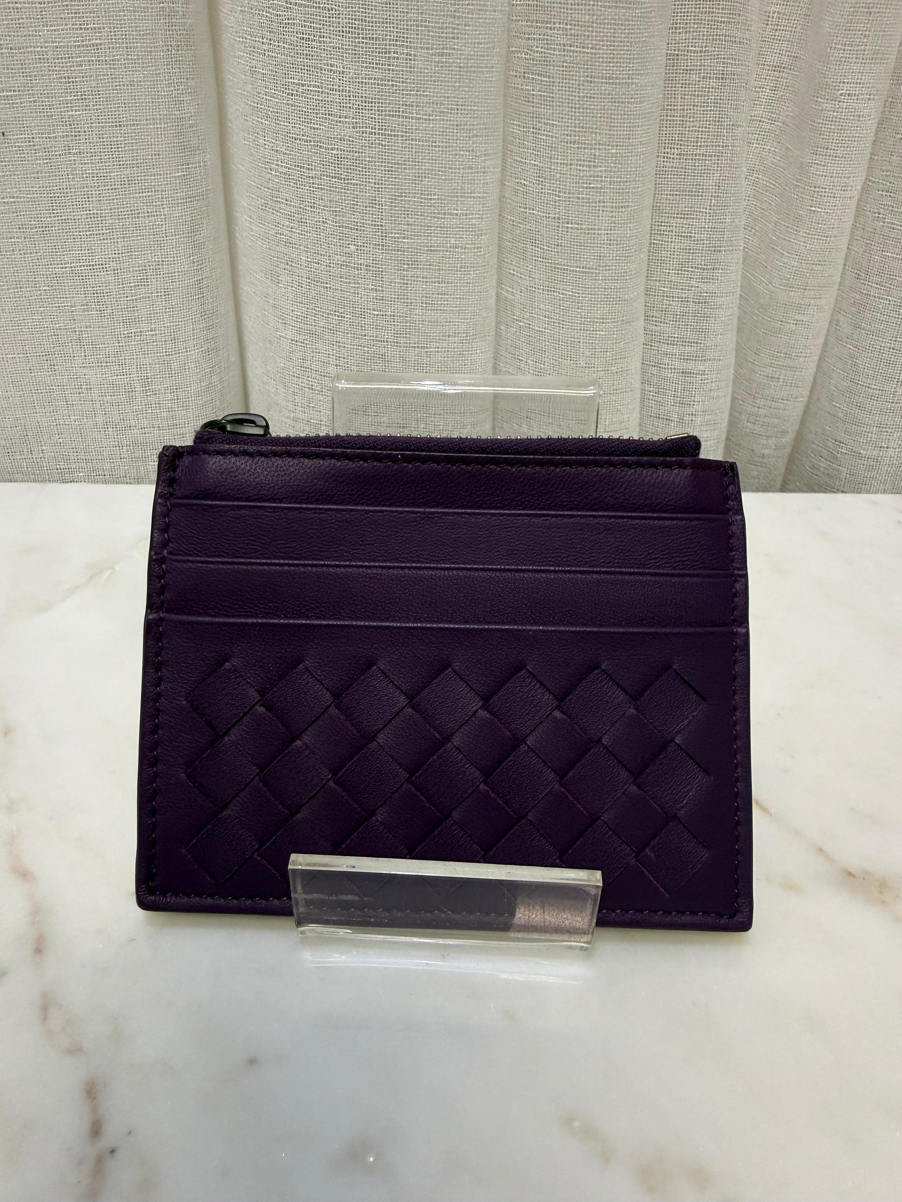 Bottega Purple Card Wallet With Zip thumbnail 4