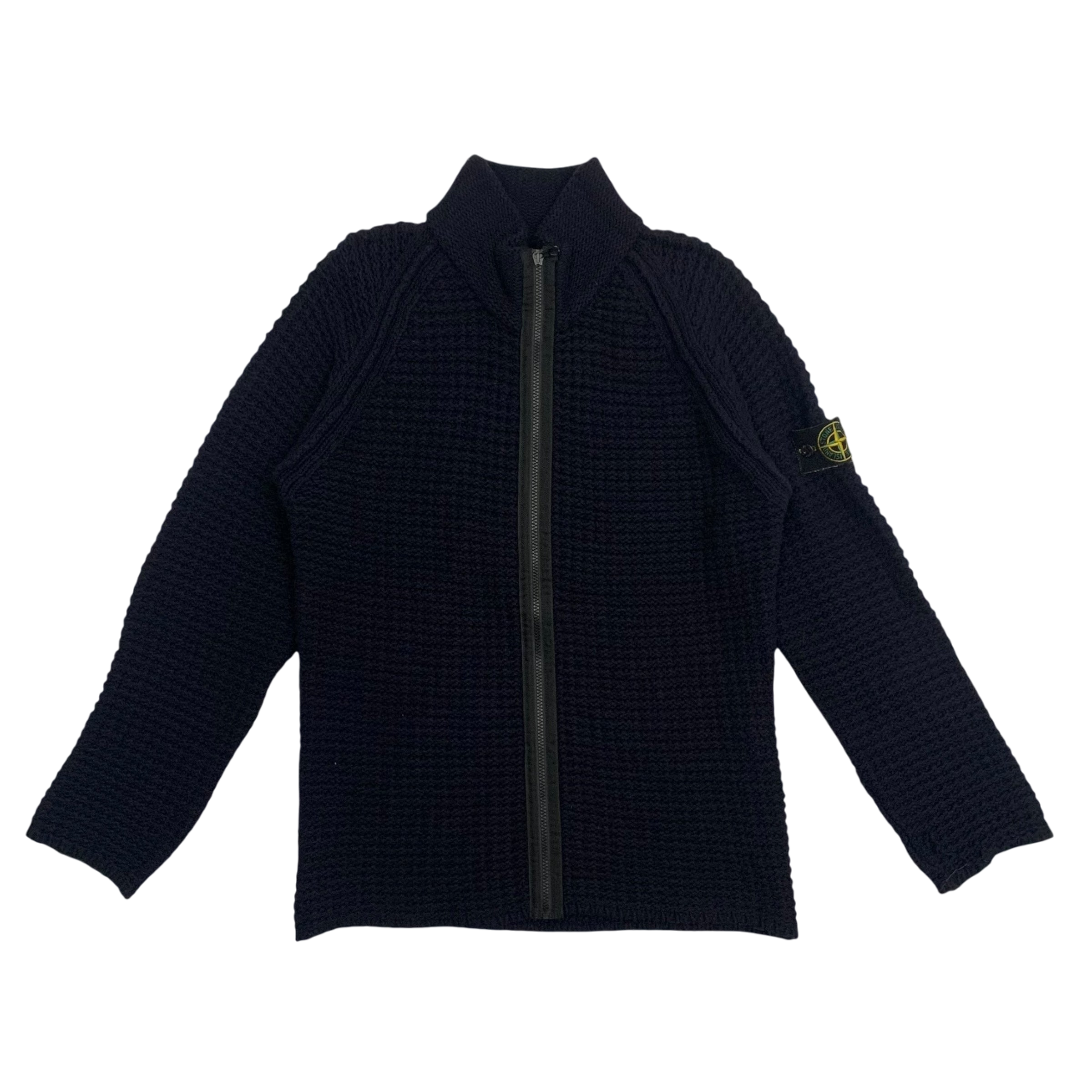 Stone Island Vintage Wool Blend Zip-Up Sweatshirt Navy
