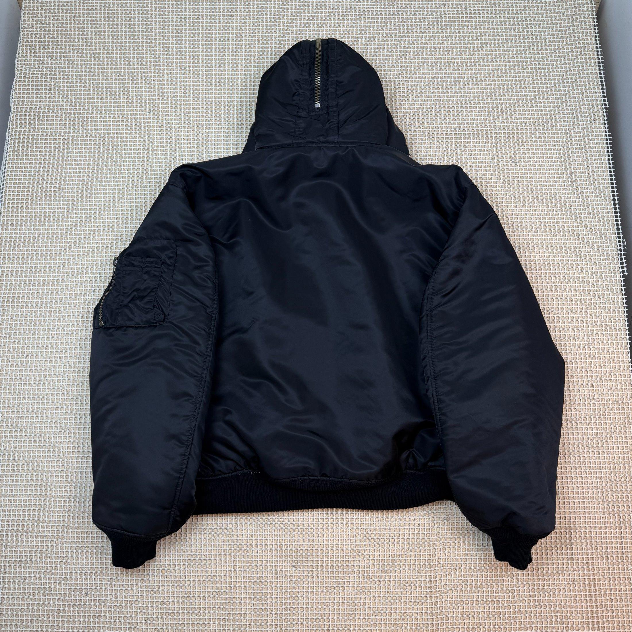 Balenciaga AW24 Faux Fur Hooded Bomber Jacket Black (Size L) thumbnail 6