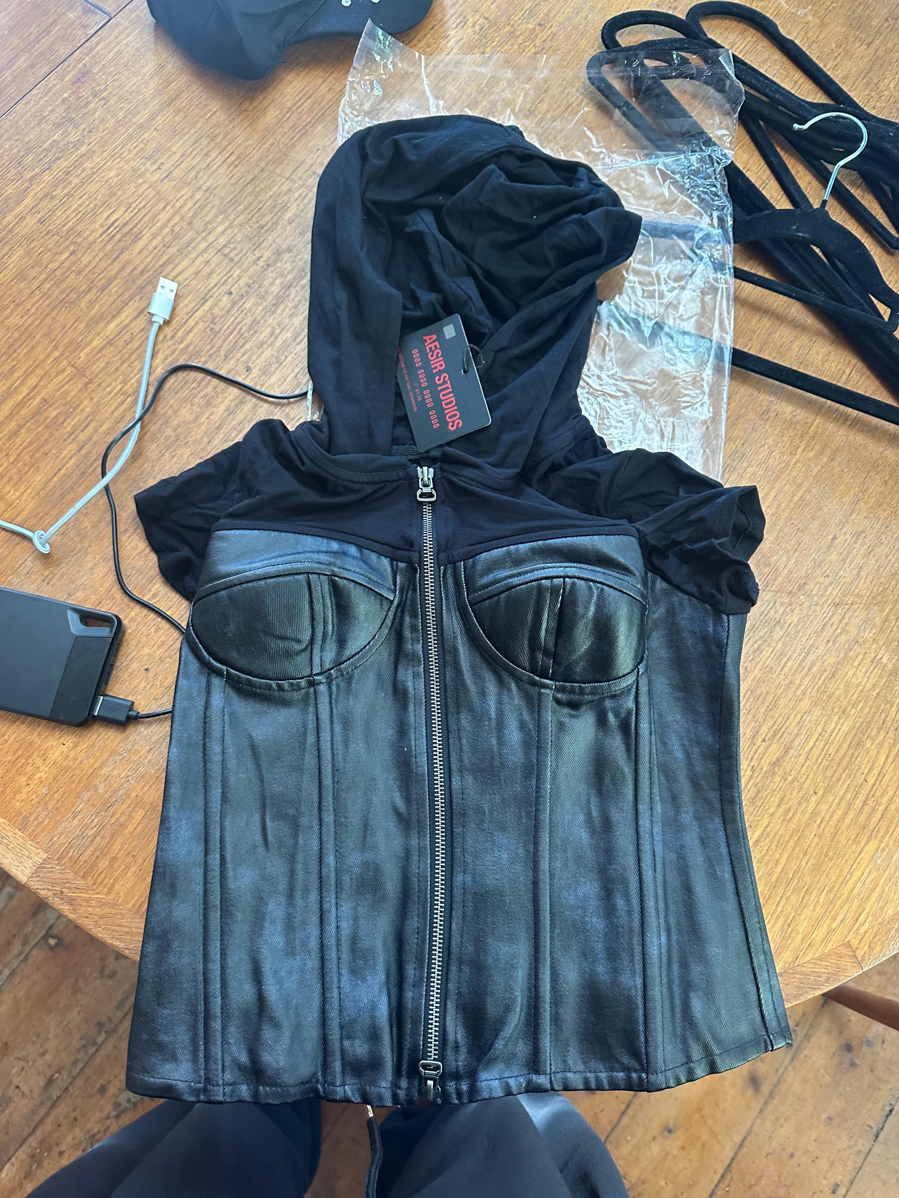Aesir Studios Corset Waxed Hoodie Black (Size 3/L)