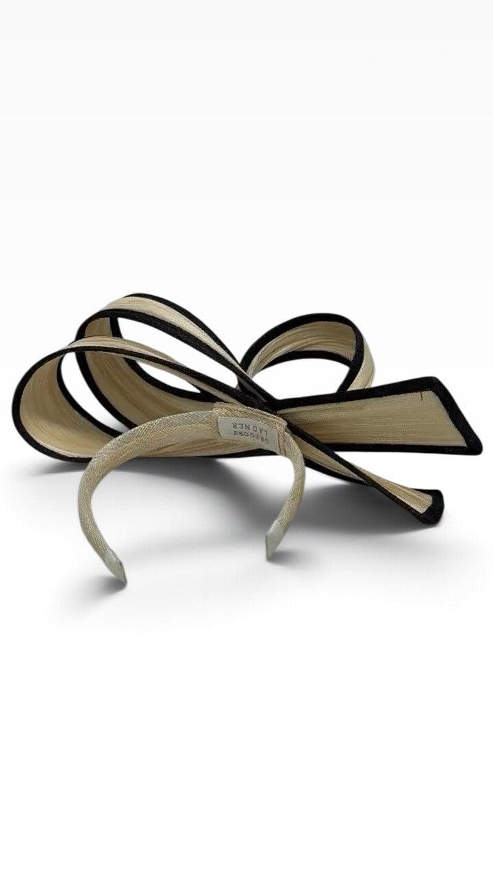 Gregory Ladner Beige Black Twist Fascinator Headband thumbnail 2