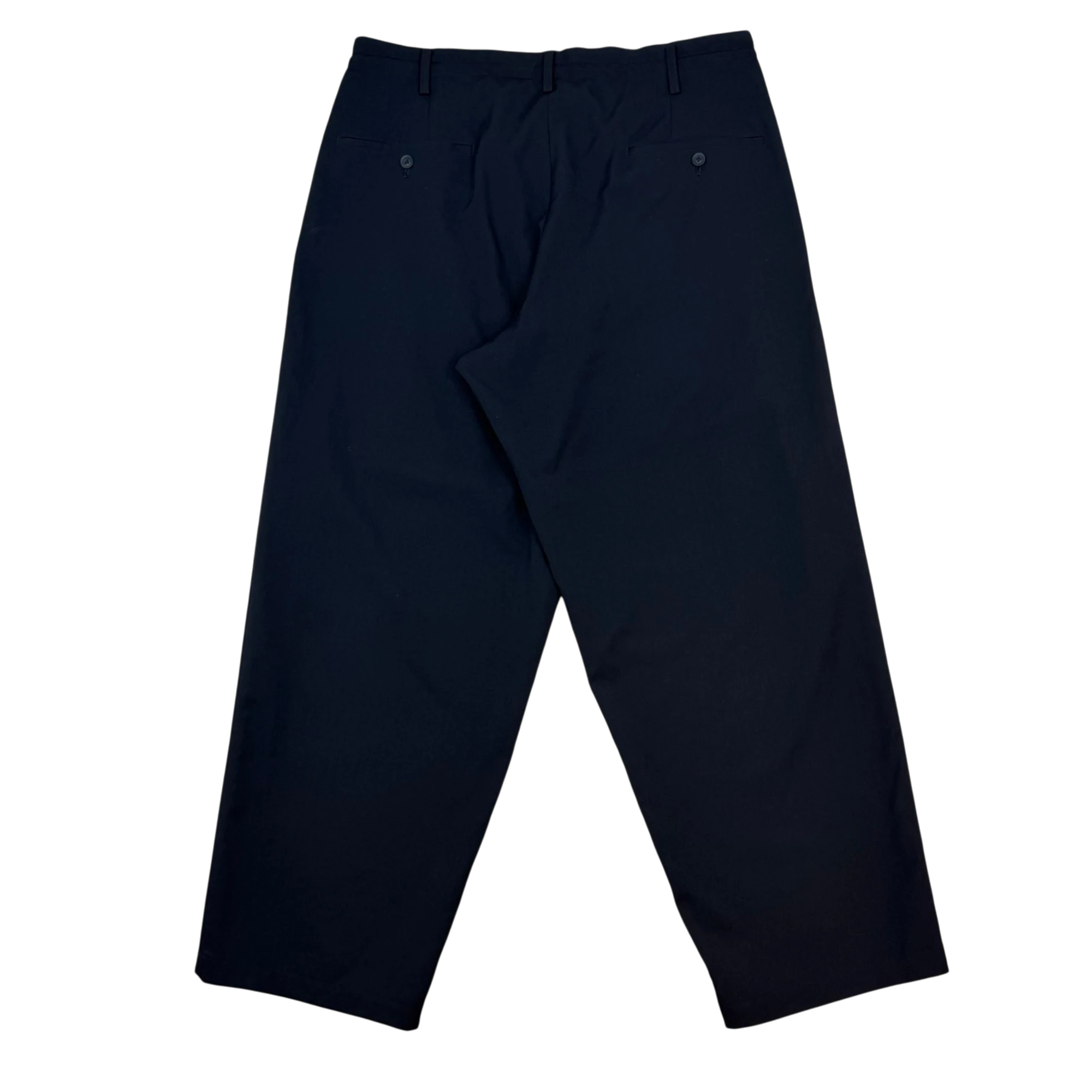 Yohji Yamamoto AW21 Pour Homme Pleated Wide-Leg Wool Trousers Black (Size 3/L) thumbnail 3