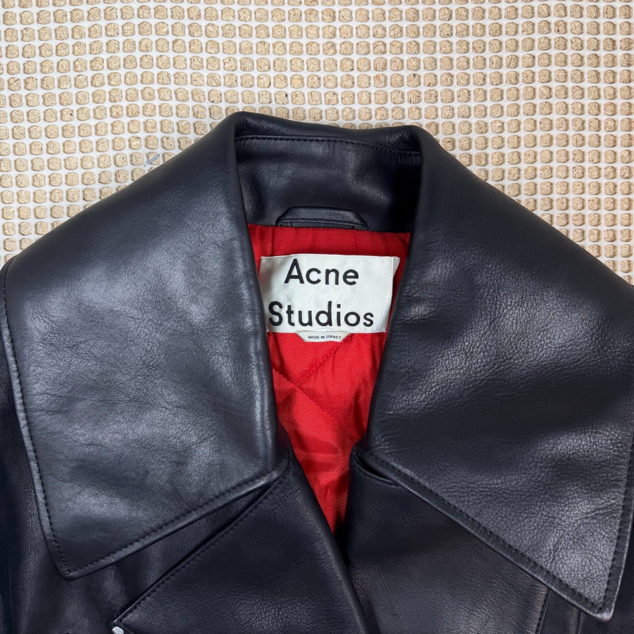 Acne Studios Morely Oversized Leather Biker Jacket (Size 36) thumbnail 10