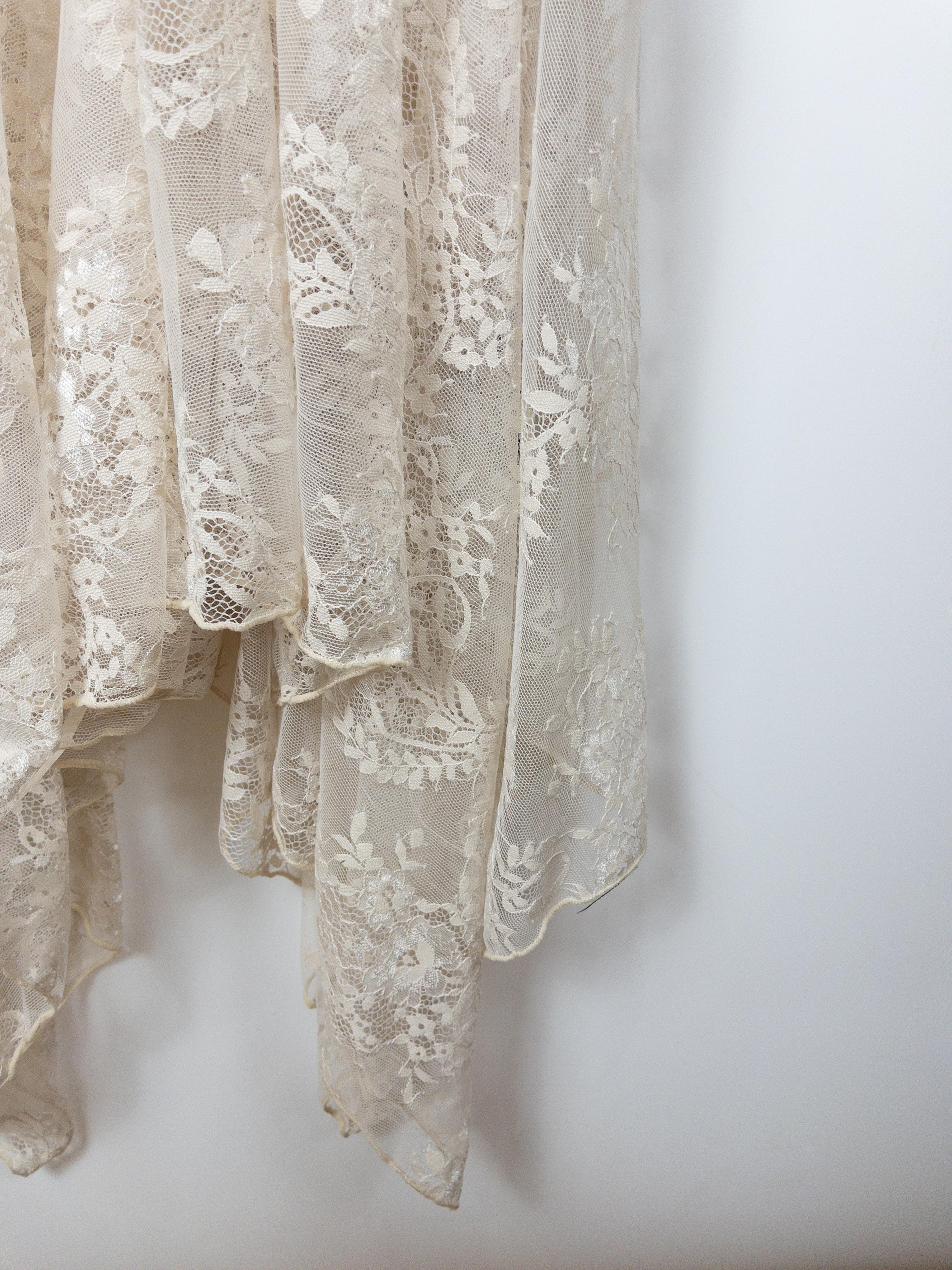 Ivory See Through Stretchy Lace Midi Dress Size M/L/XL thumbnail 5