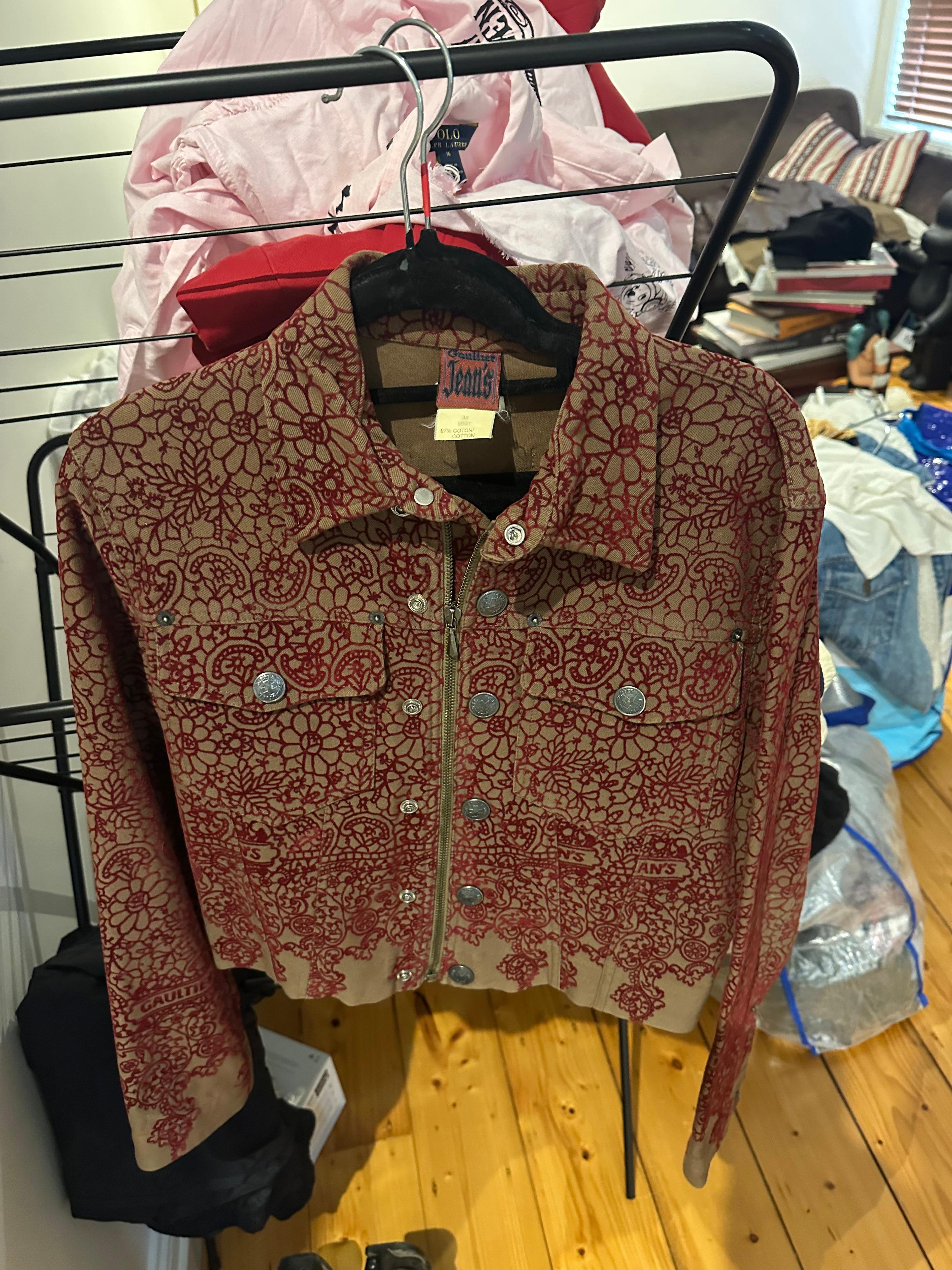 Jean Paul Gaultier 90s Glamour Velvet Jacket Red/Brown (Size 38 / S womens)