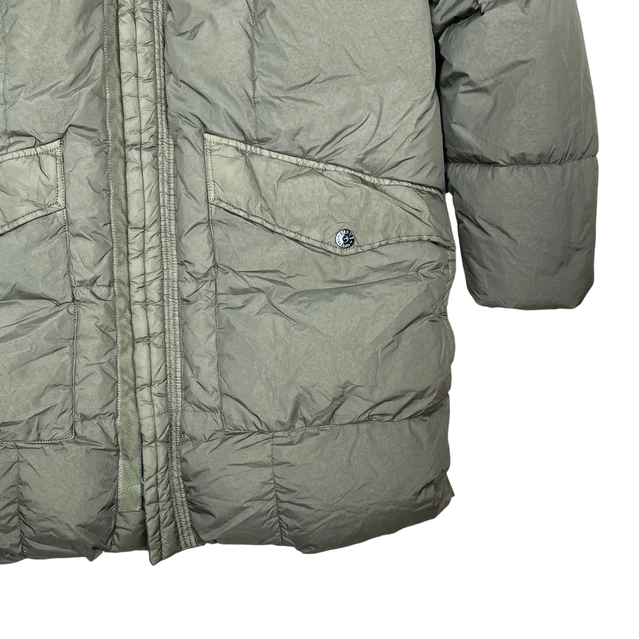 Stone Island AW18 Crinkle Reps NY Down Parka Jacket Army Green (Size XL) thumbnail 3