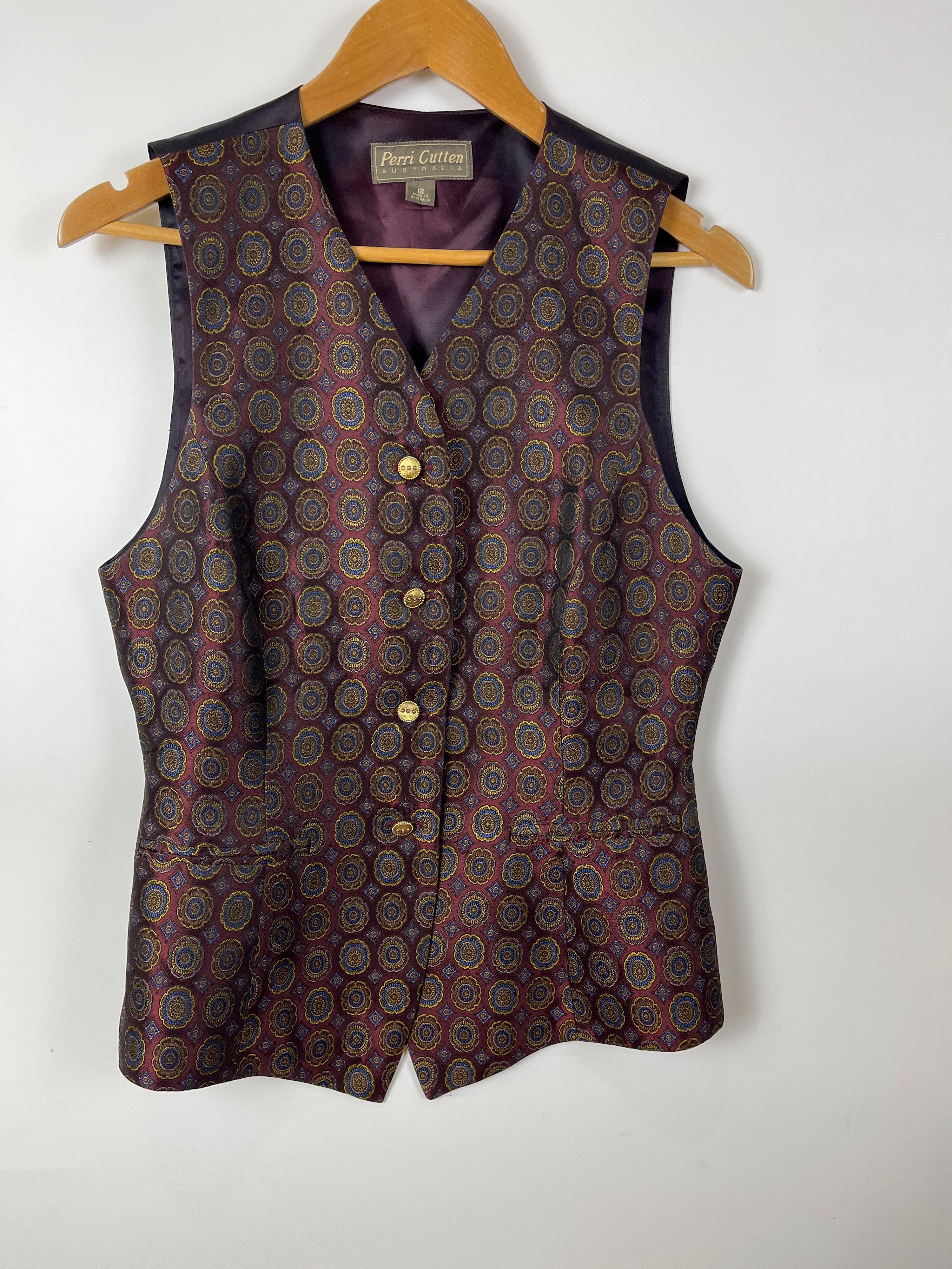 Vintage PERRI CUTTEN Brocade Vest Size 12 thumbnail 5