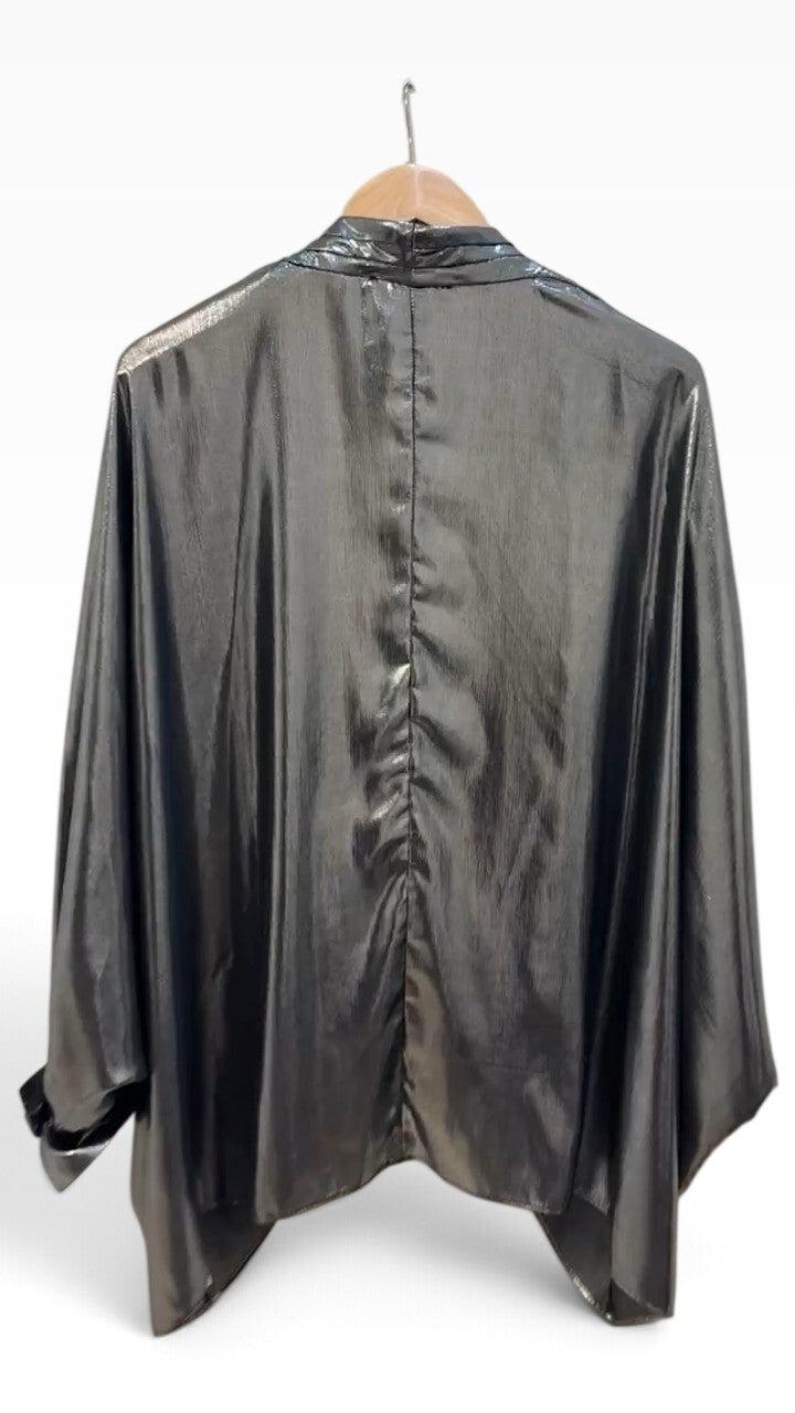 Joseph Ribkoff Silver Drape Blouse S thumbnail 3