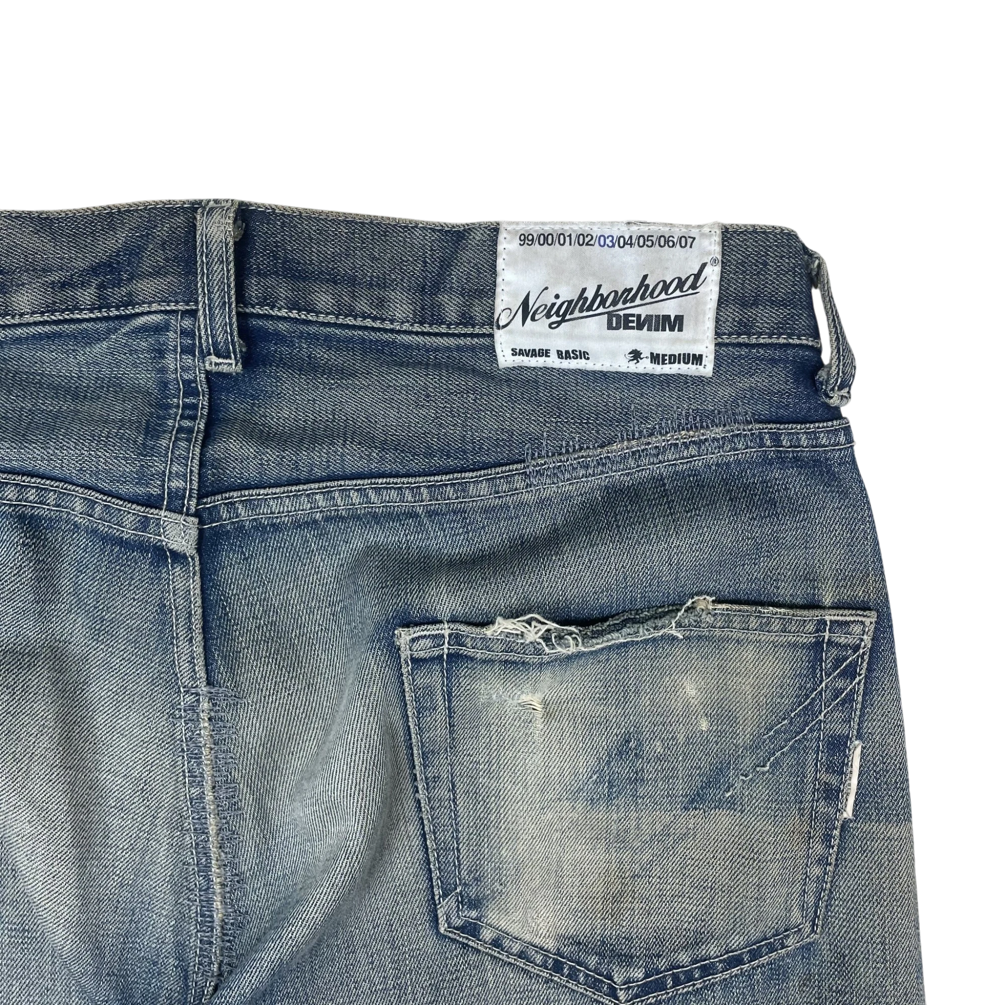 Neighborhood 2003 Savage Patchwork Selvedge Denim Jeans (Size M) thumbnail 6