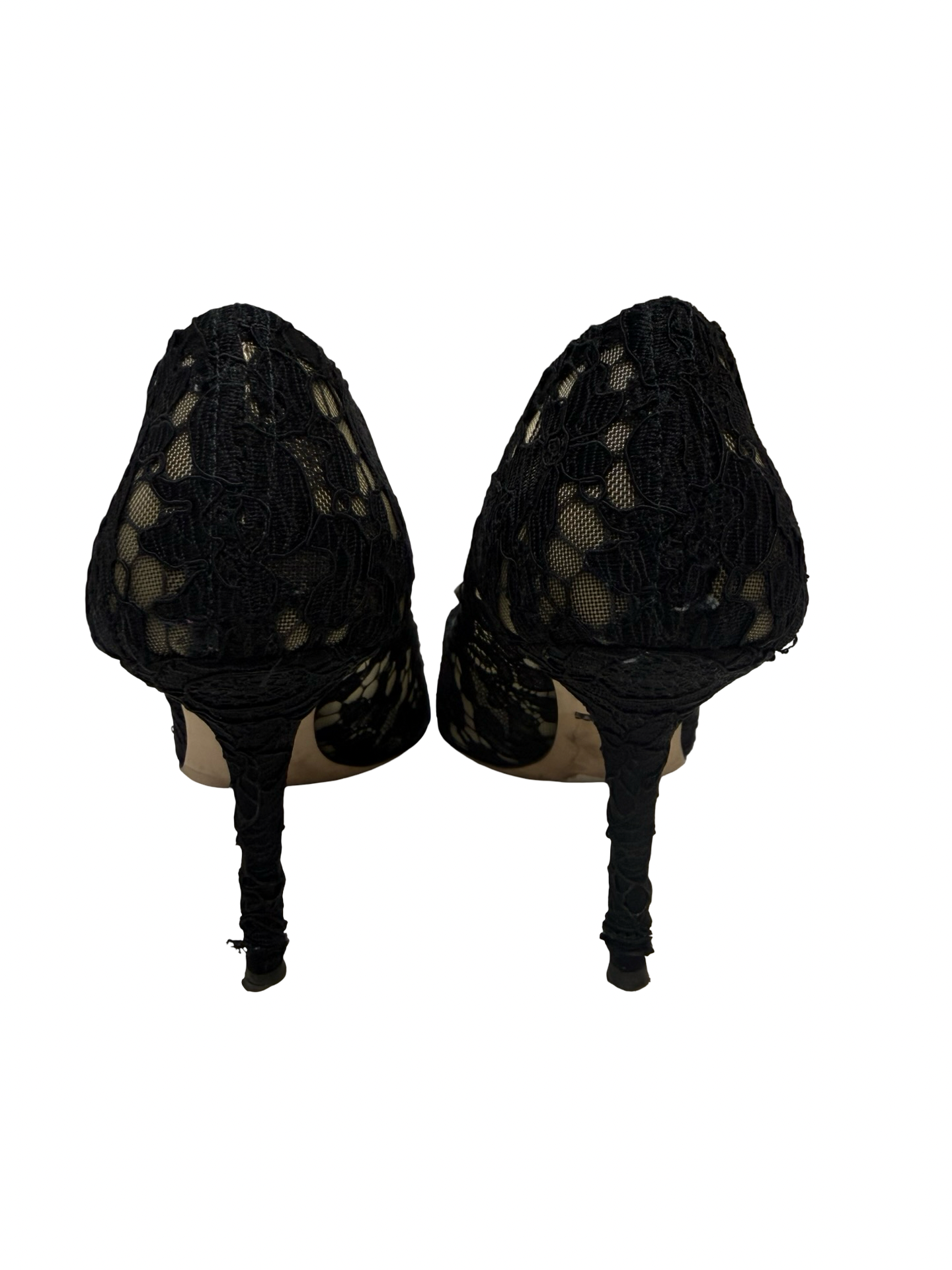 Dolce & Gabbana Black Lace Embellished Heels 38 thumbnail 4