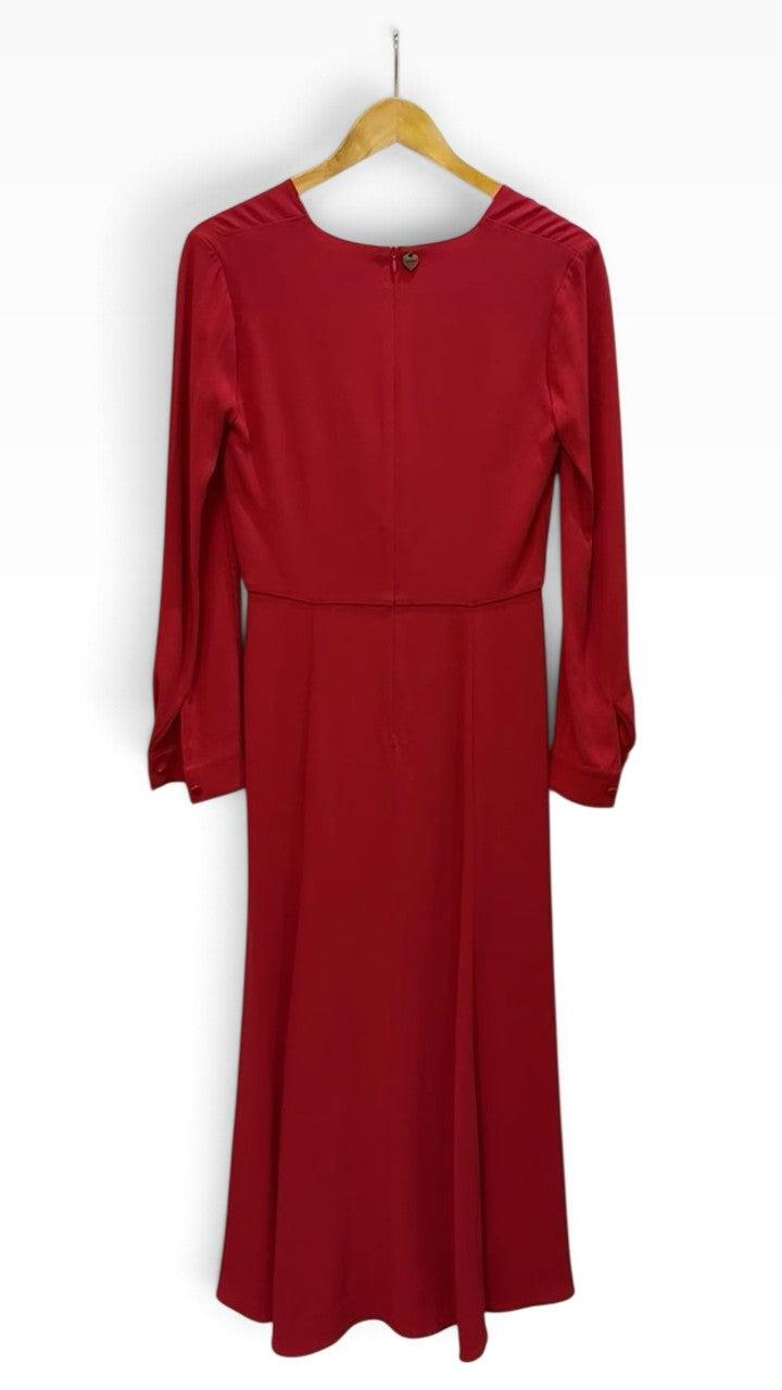 Twin-Set Red V-Neck Maxi Dress 42 thumbnail 2