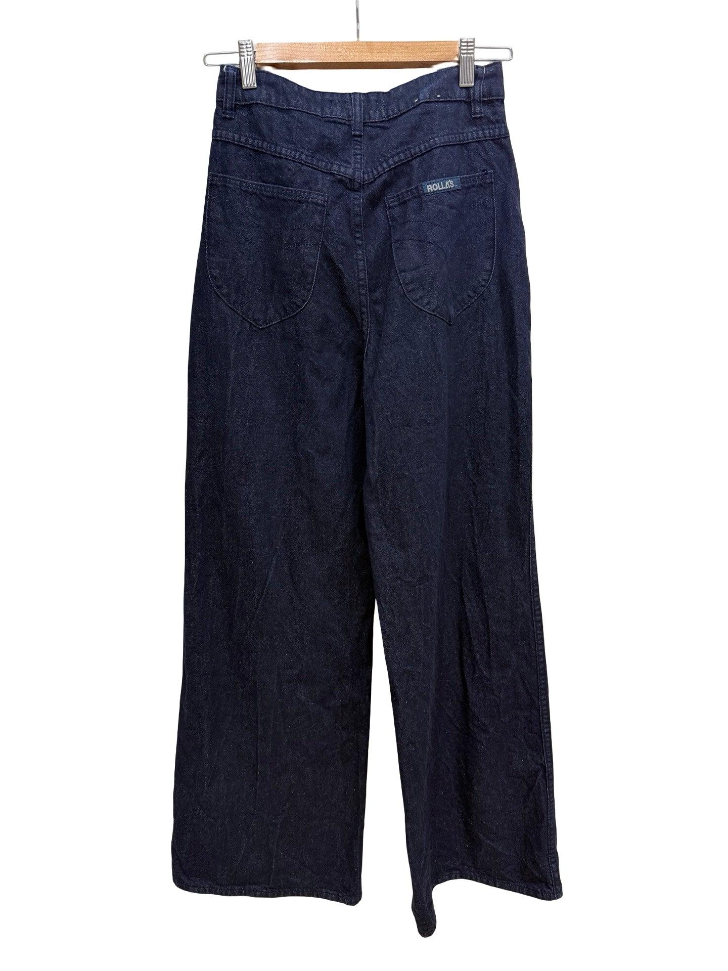 Rollas Dark Blue Flare Jeans 8 thumbnail 2