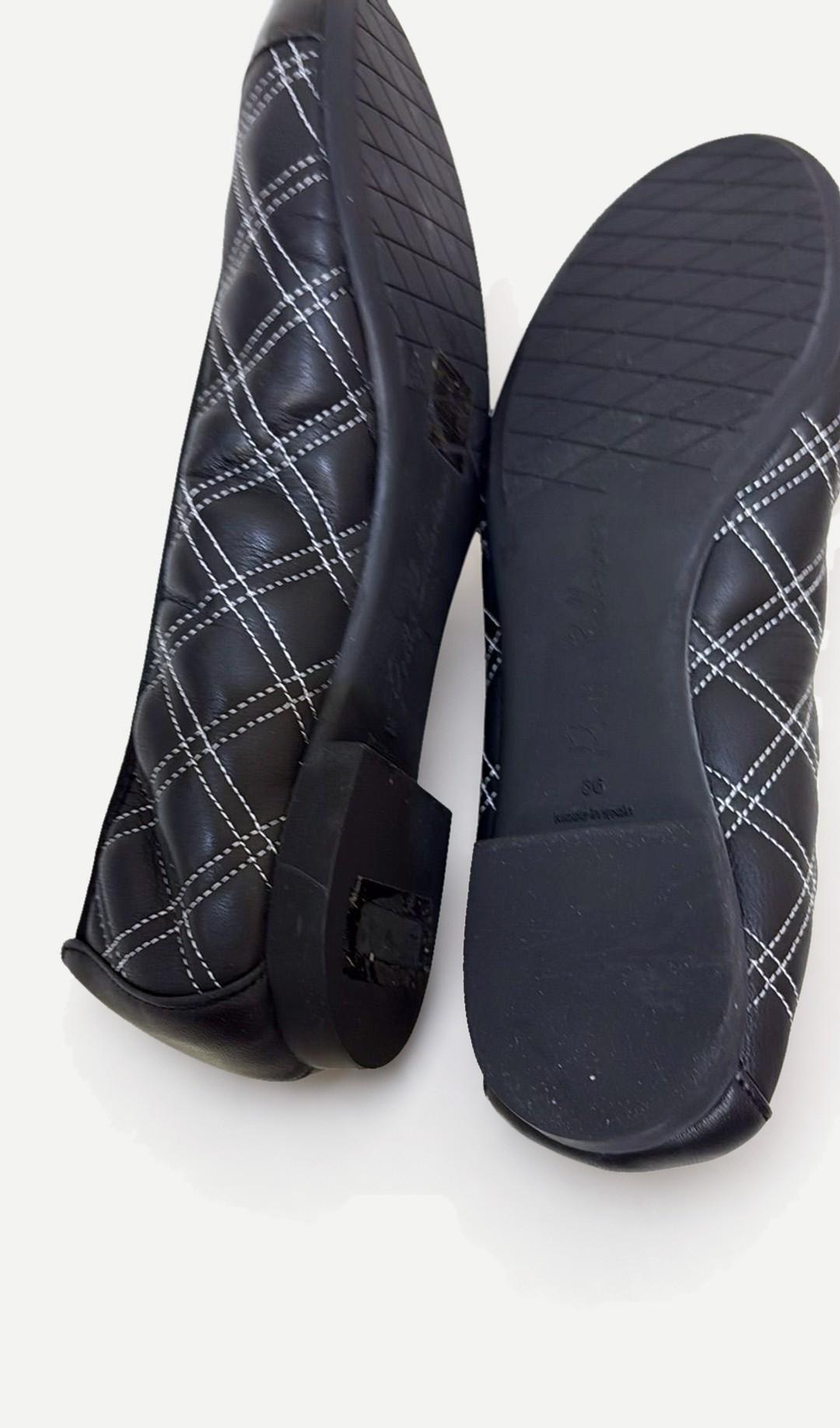 Pretty Ballerinas Black Quilted Ballet Flats 36 EU 38 thumbnail 3
