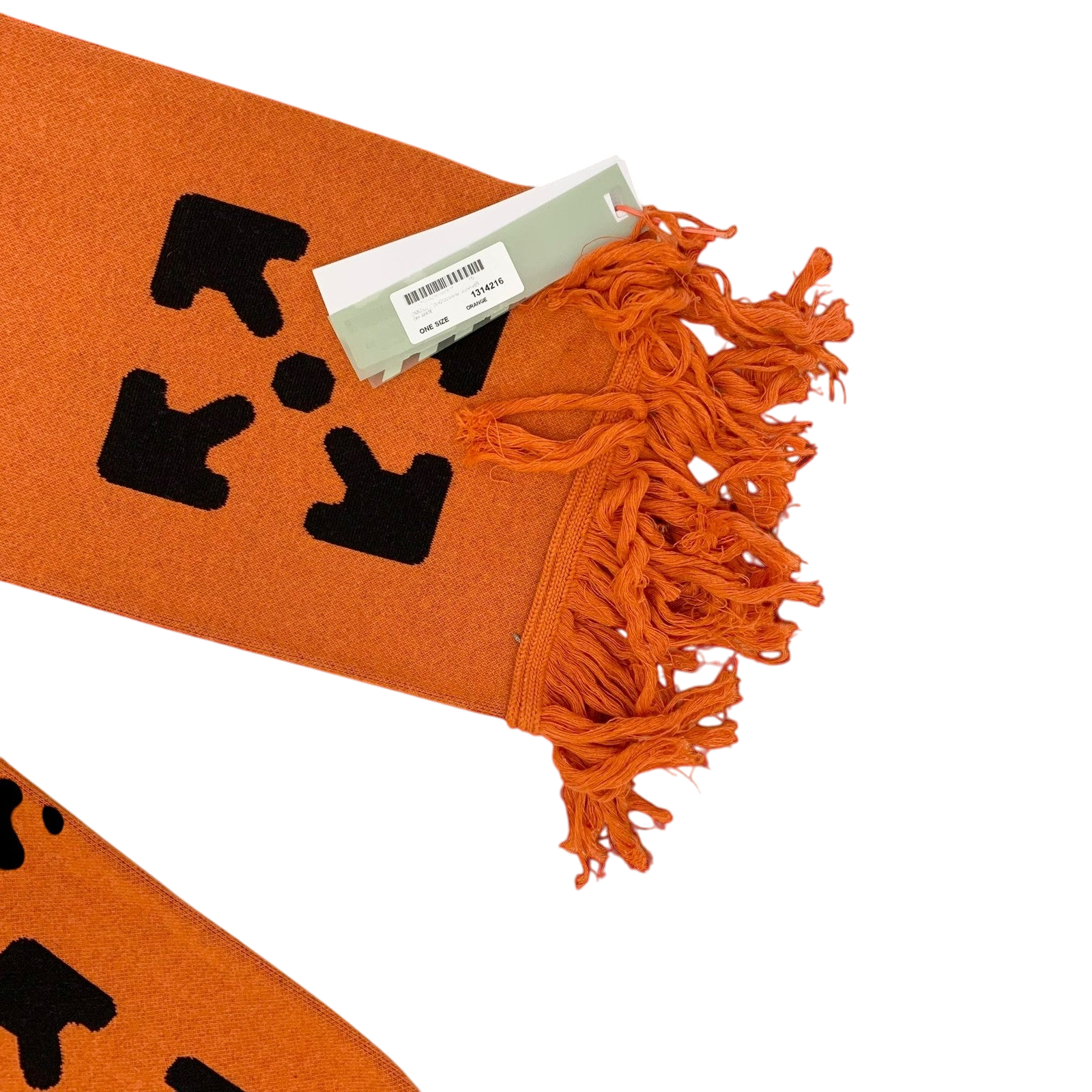 Off-White SS20 Logo Jacquard Knitted Scarf Orange thumbnail 3