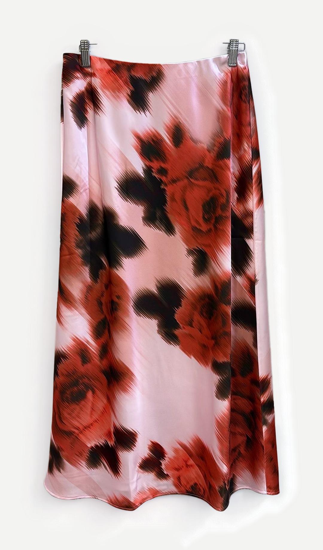 Witchery Pink Floral Rose Maxi Skirt 8