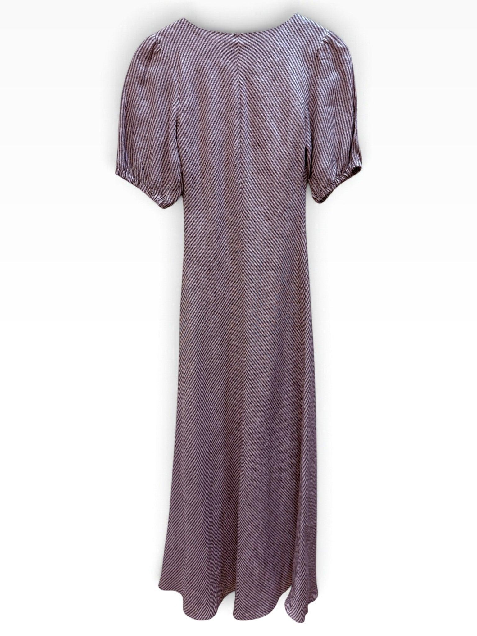 Jillian Boustred Grey & Ivory Stripe Dress Small thumbnail 2