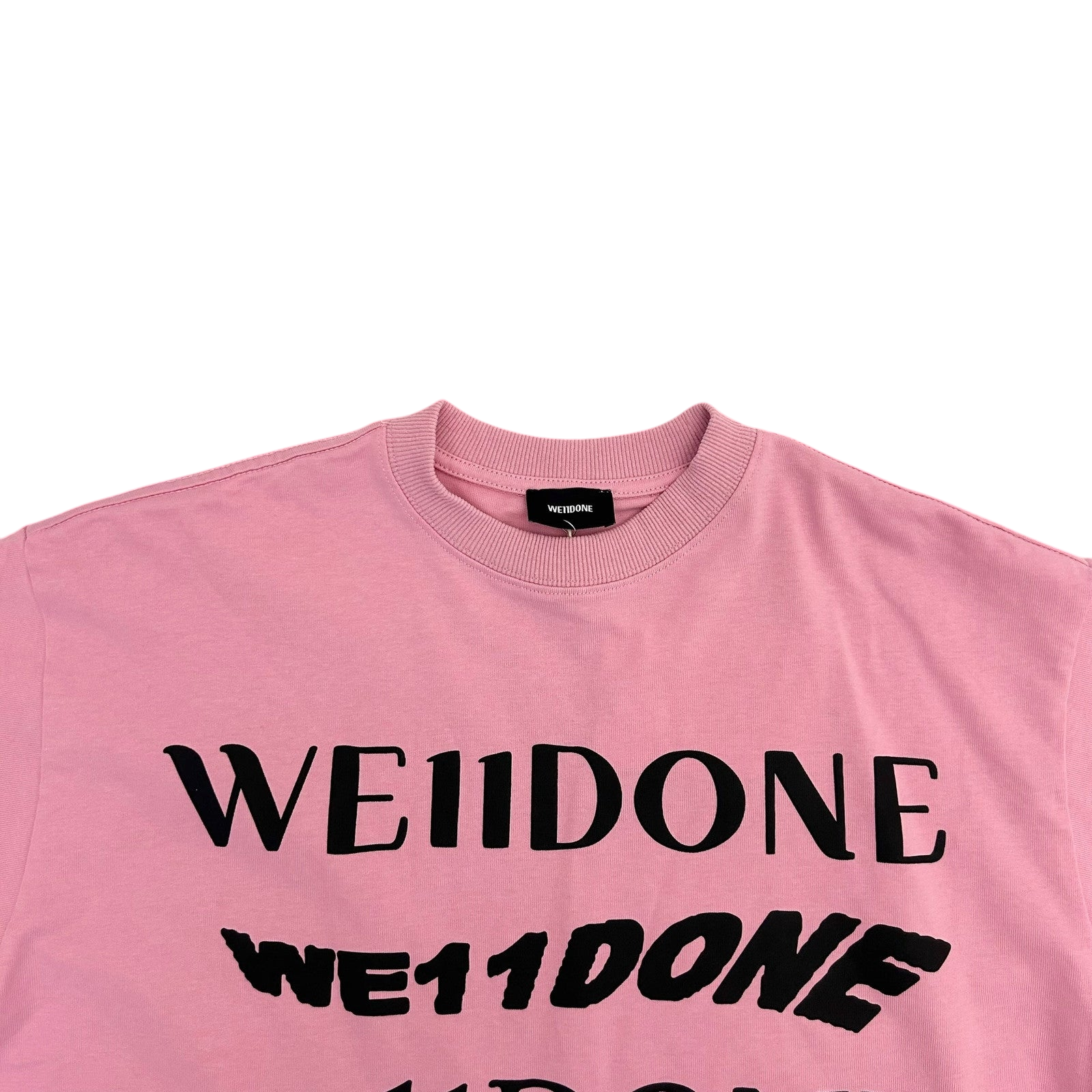 WE11DONE Classic Embroidered Logo T-Shirt Pink (Fits L) thumbnail 2