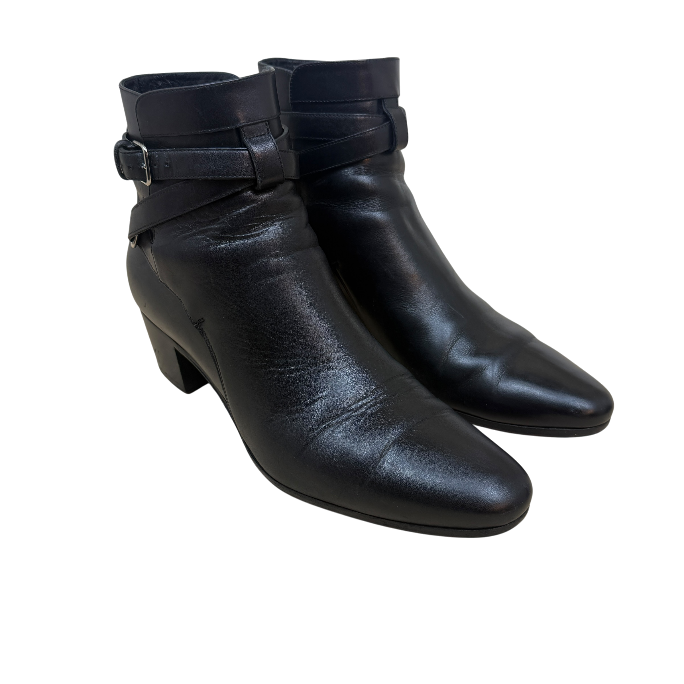 Saint Laurent Pointed Toe Leather Ankle Boots Black (Size EU39.5) thumbnail 7