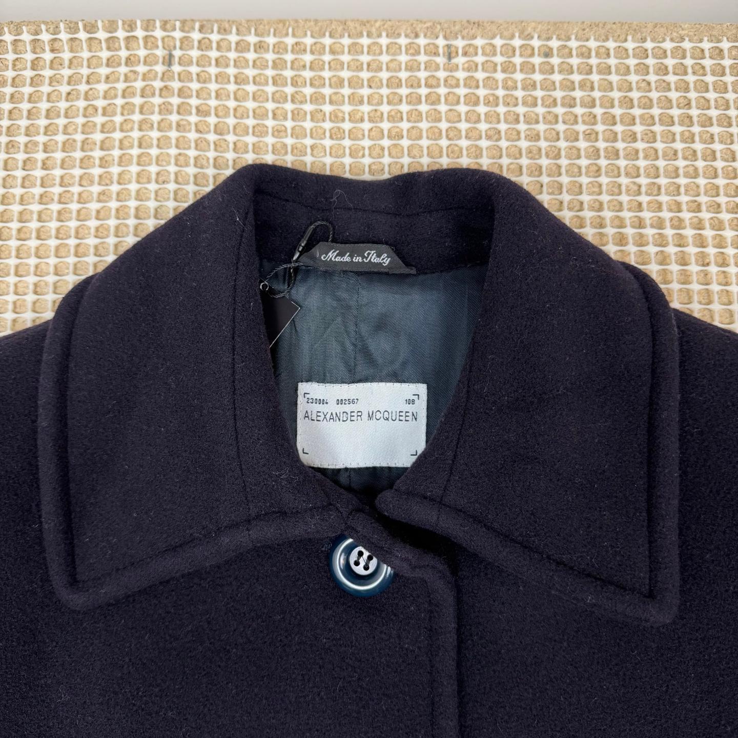 Alexander McQueen Cashmere Wool Long Overcoat Navy (Size 40) thumbnail 2