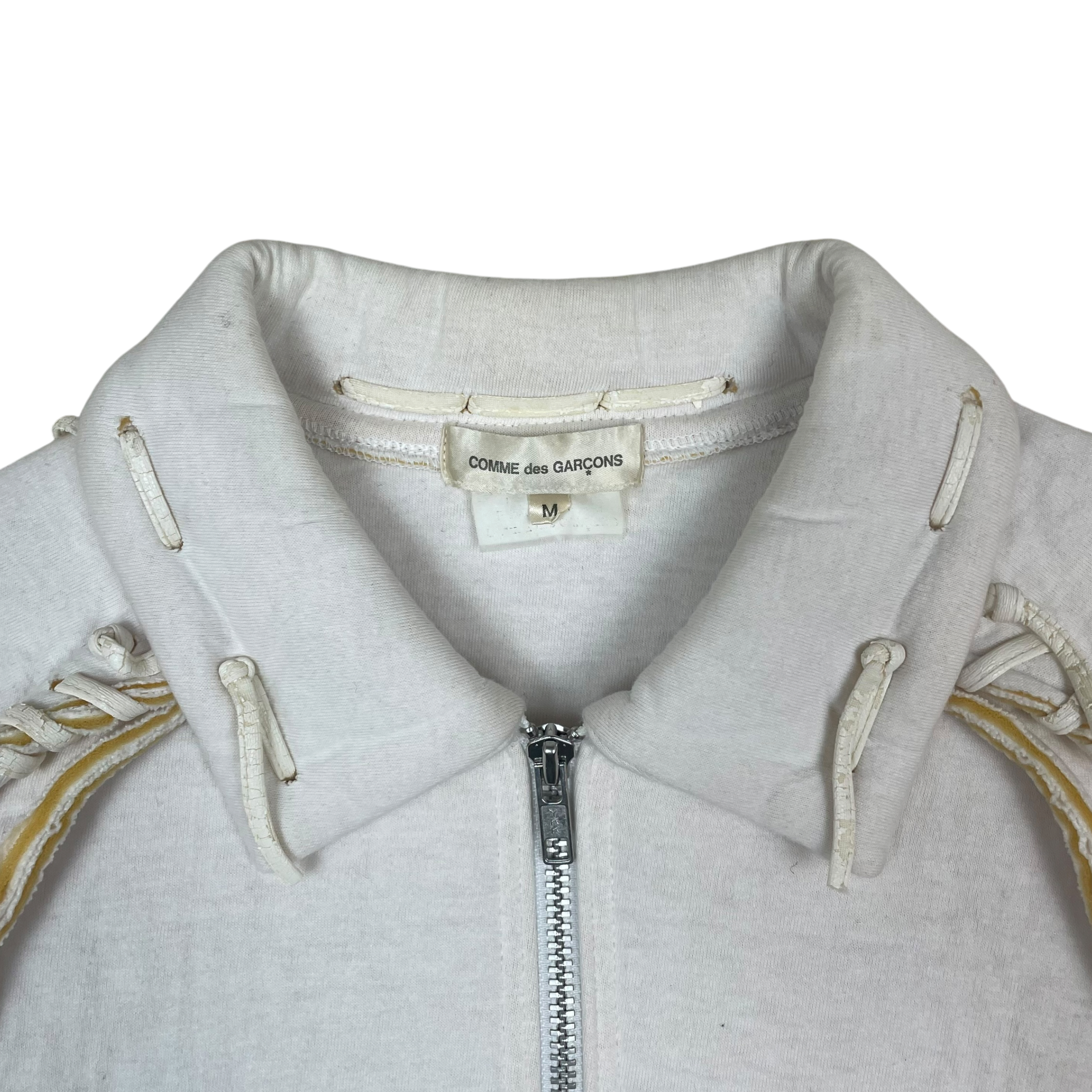 Comme des Garçons AD2004 Poly Zip Lace Up Jacket White (Size M) thumbnail 2