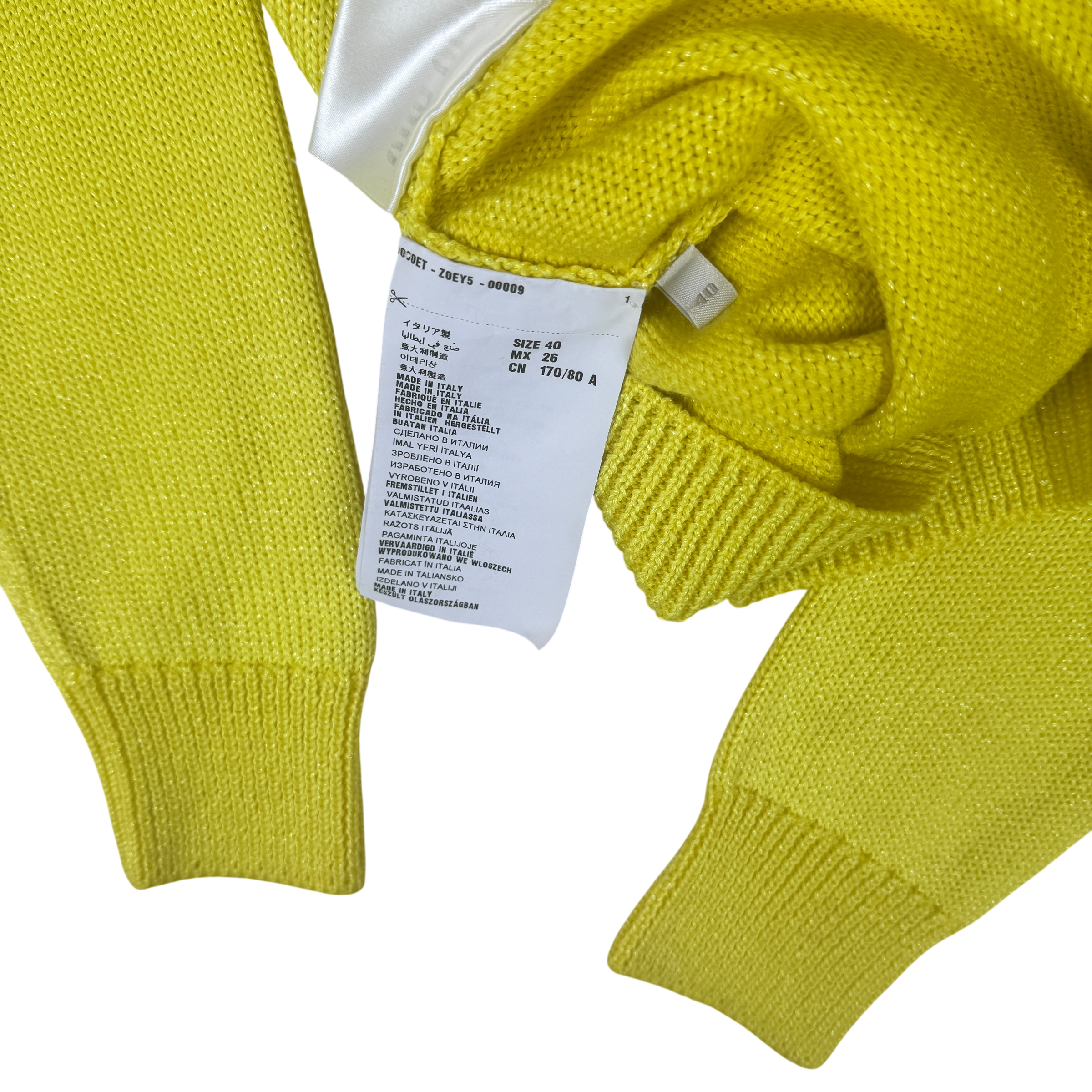 Miu Miu Yellow Sparkly Cropped Knit (Size 40) thumbnail 6